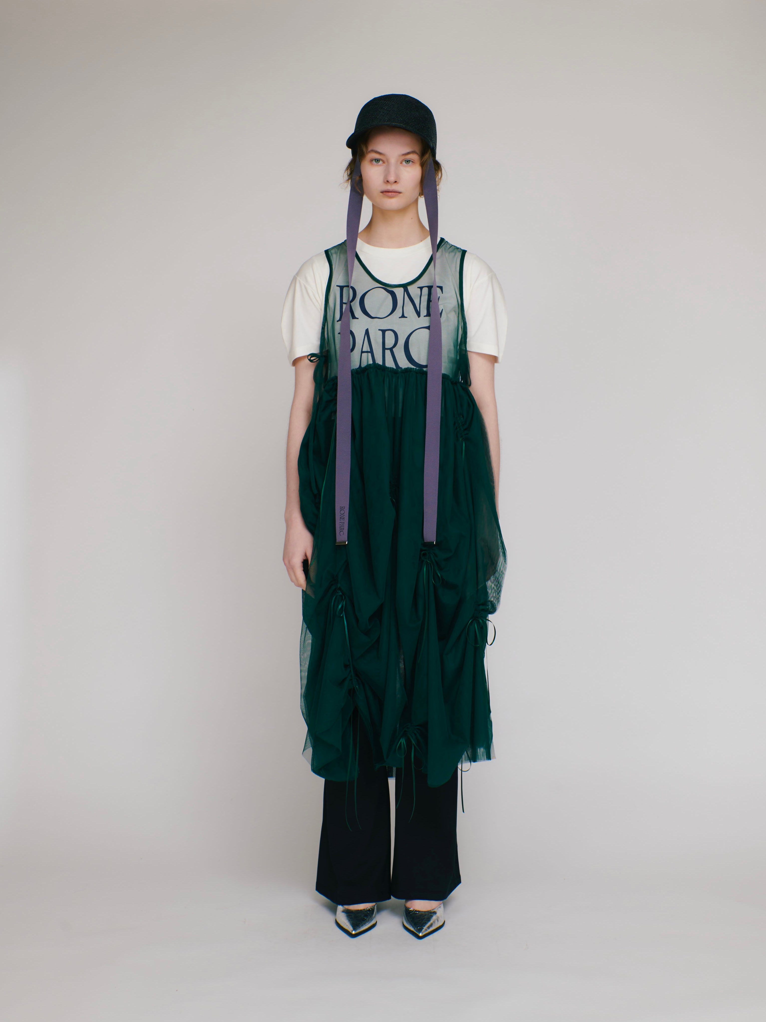 Tulle ribbon dress (green)
