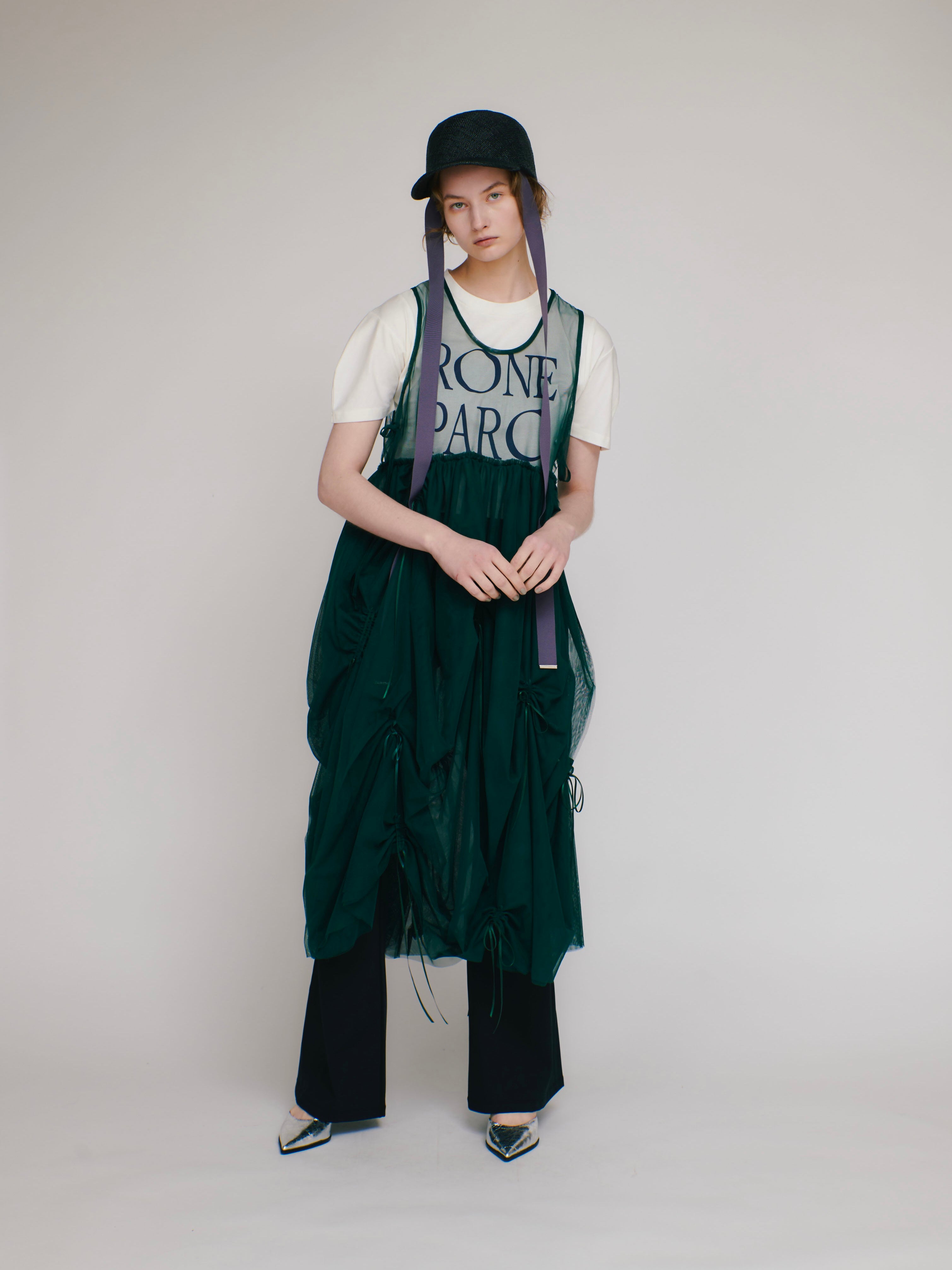 Tulle ribbon dress (green)