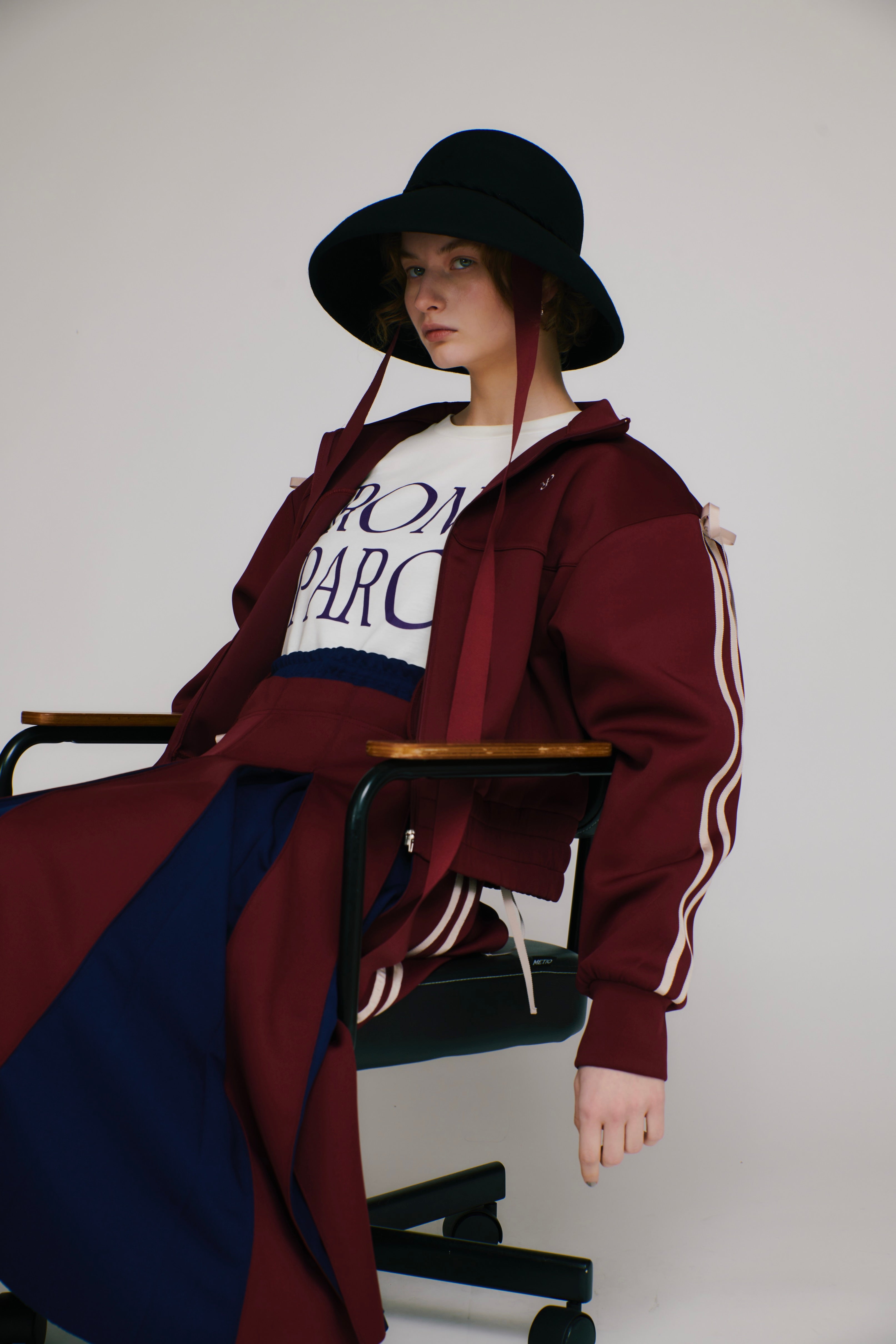 Layered waist jersey skirt (red)