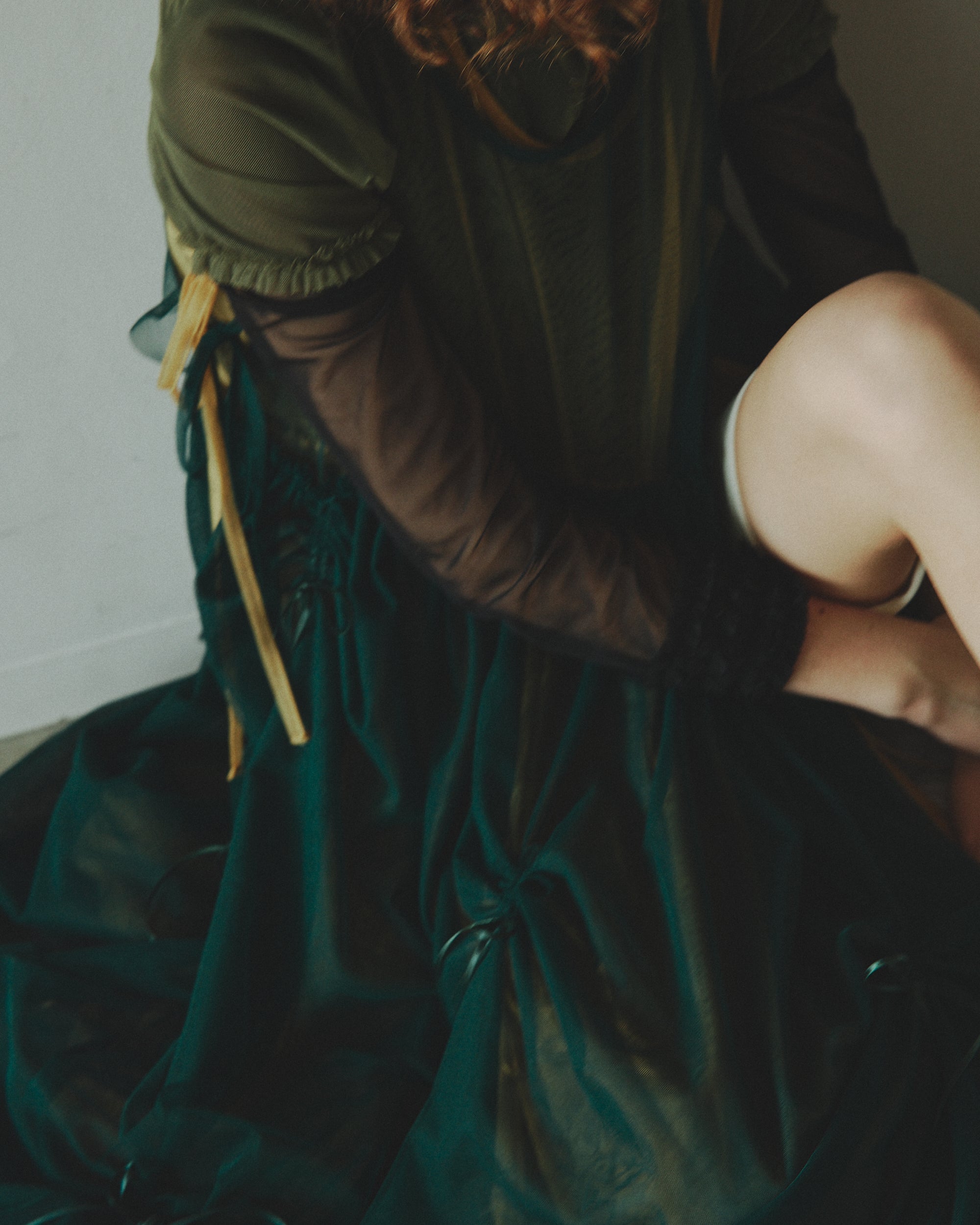 Tulle ribbon dress (green)