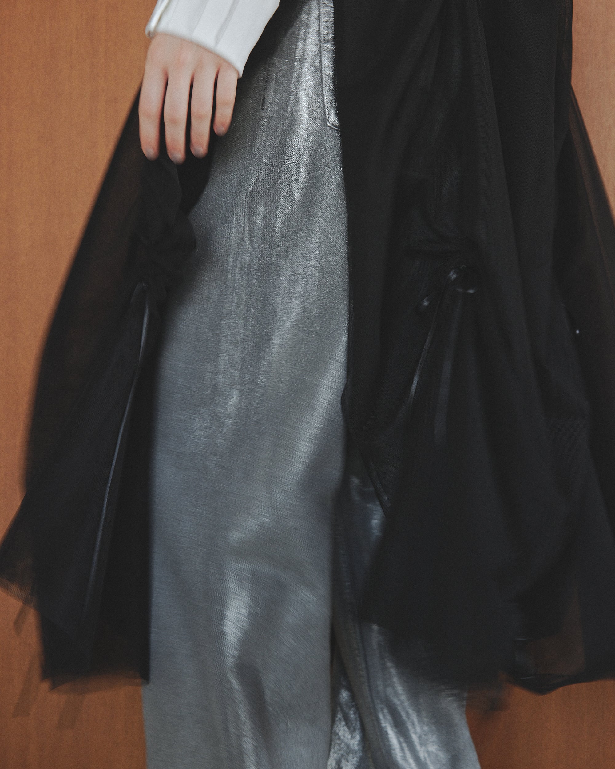 Tulle ribbon dress (black)