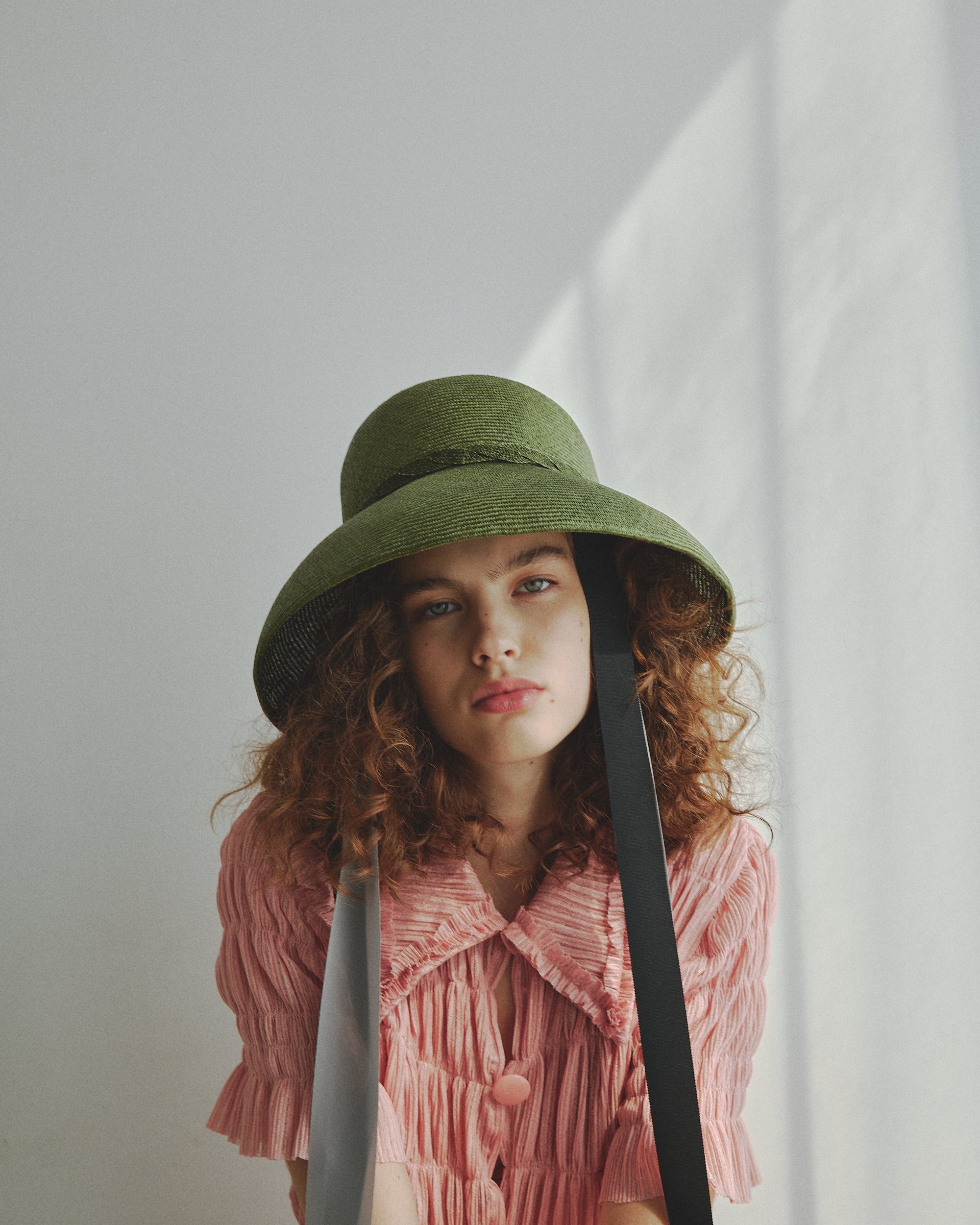 Shirring sheer shirt (pink)