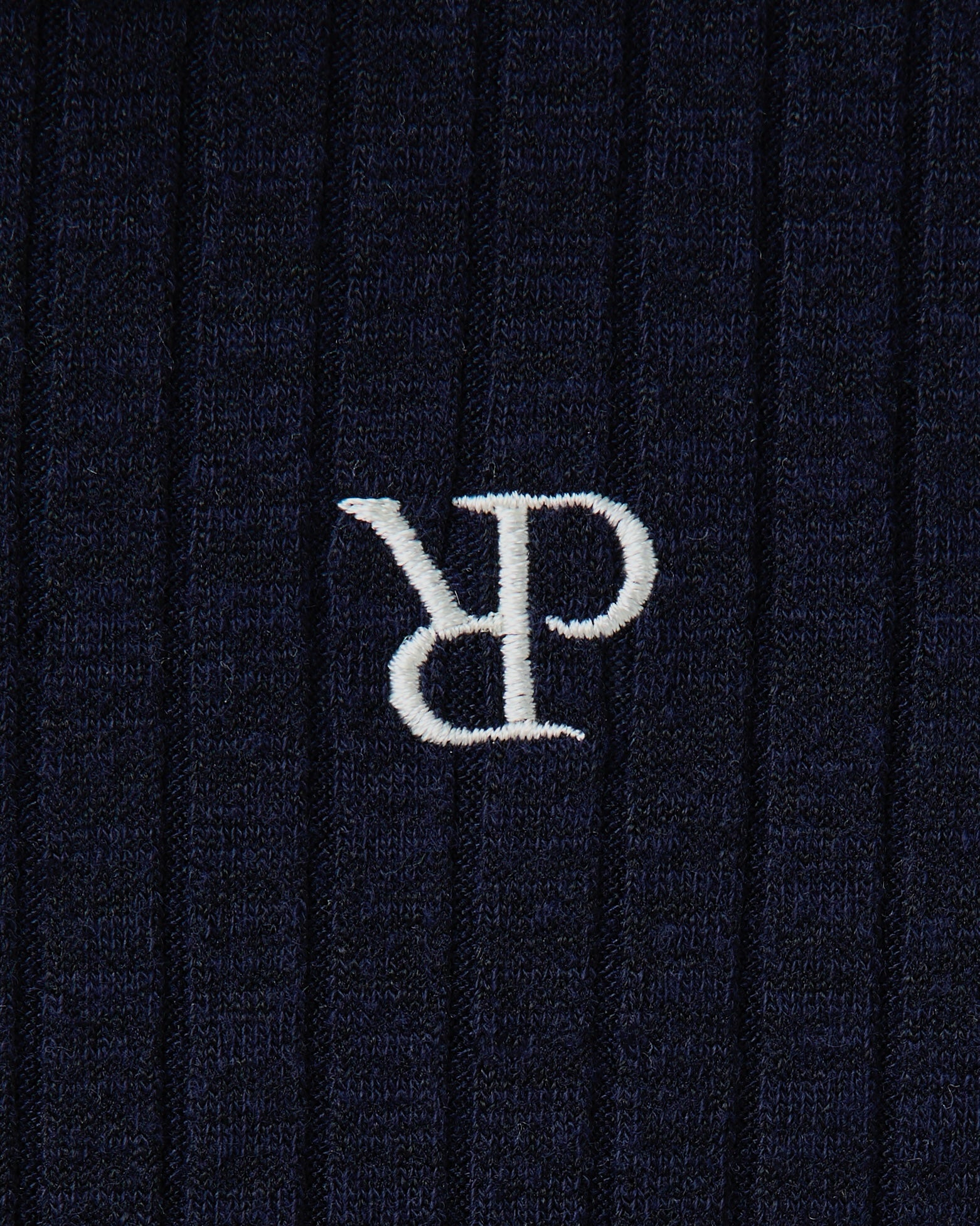 Ribbon shoulder knit polo shirt (navy)