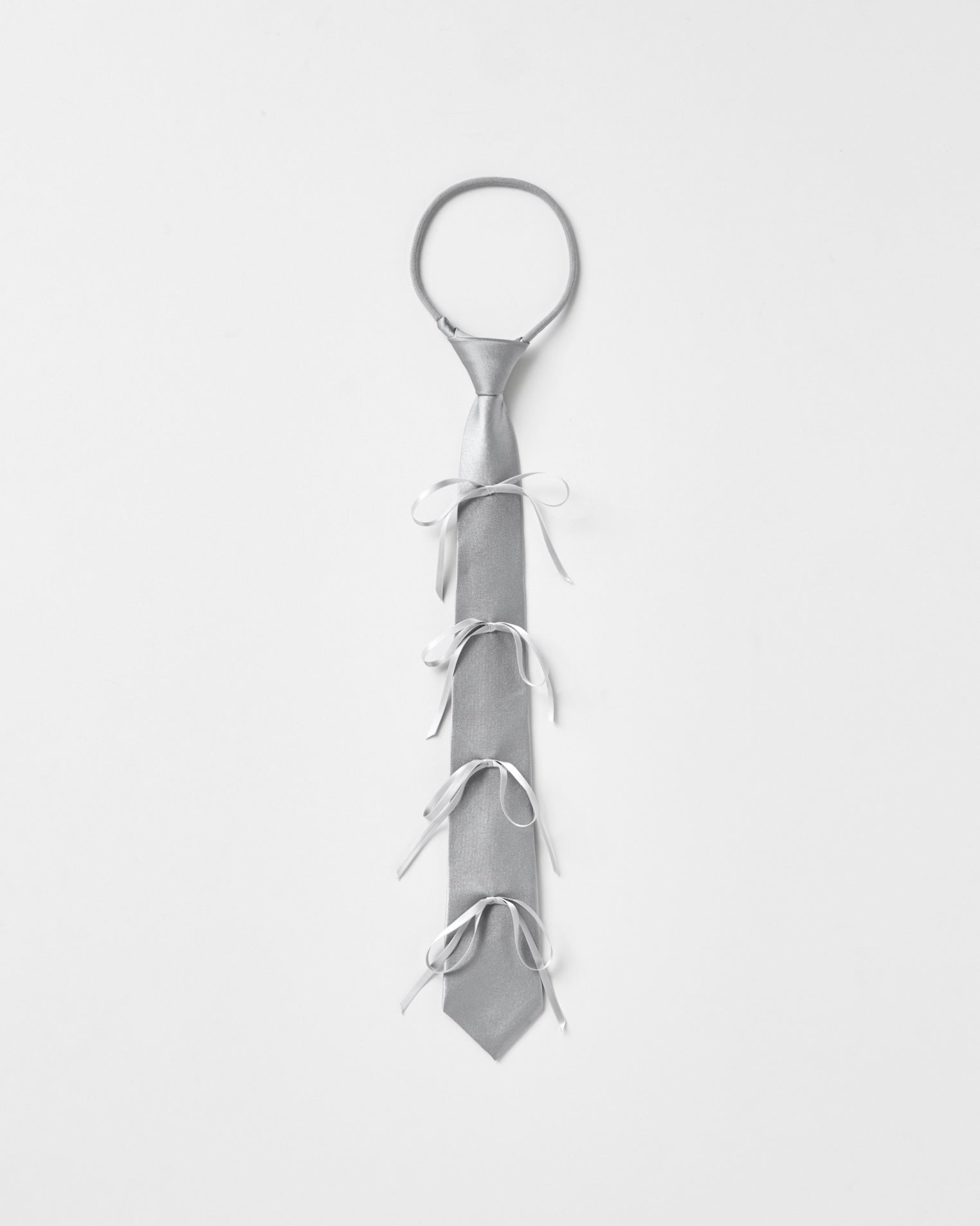 Ribbon rope tie (silver)