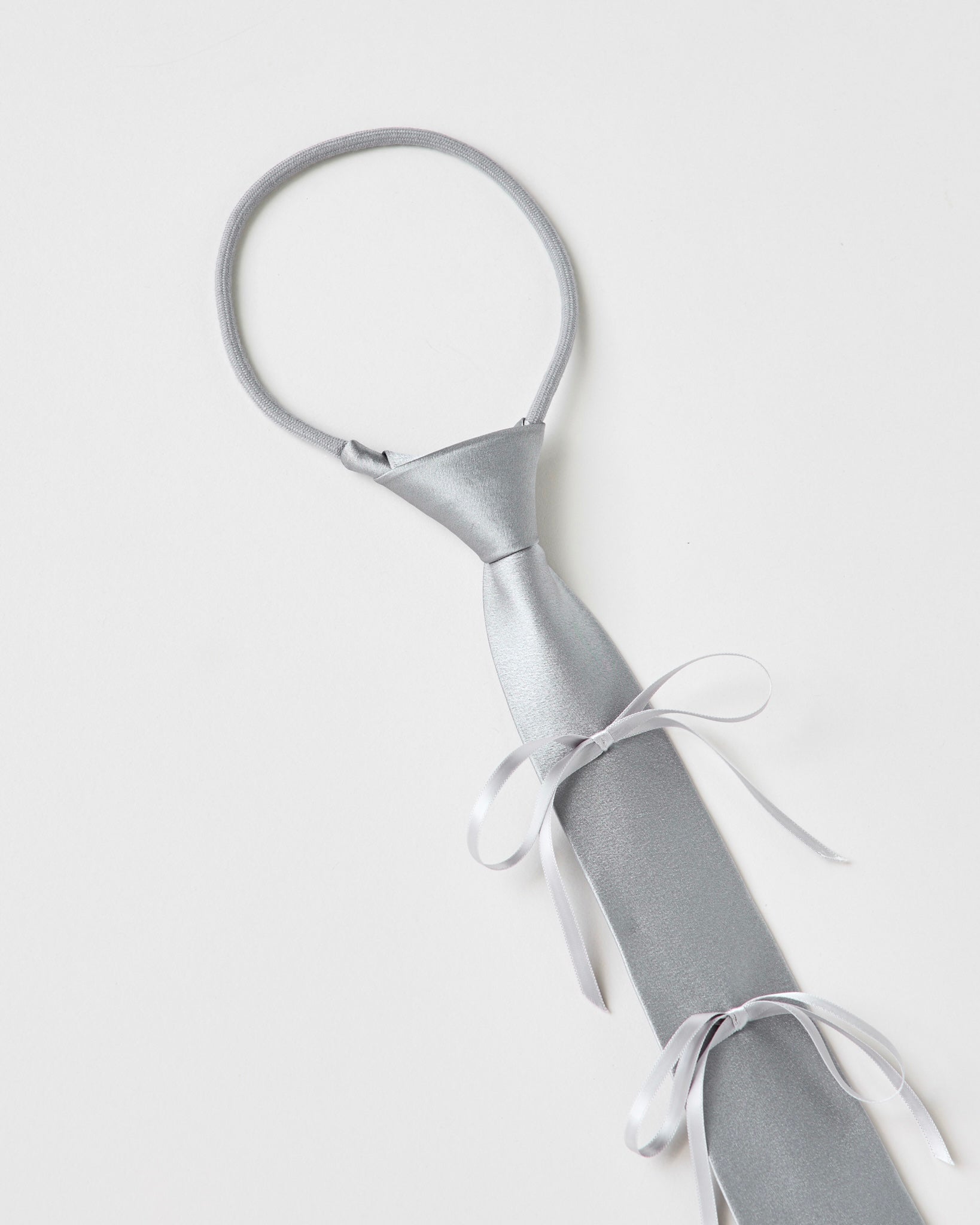 Ribbon rope tie (silver)