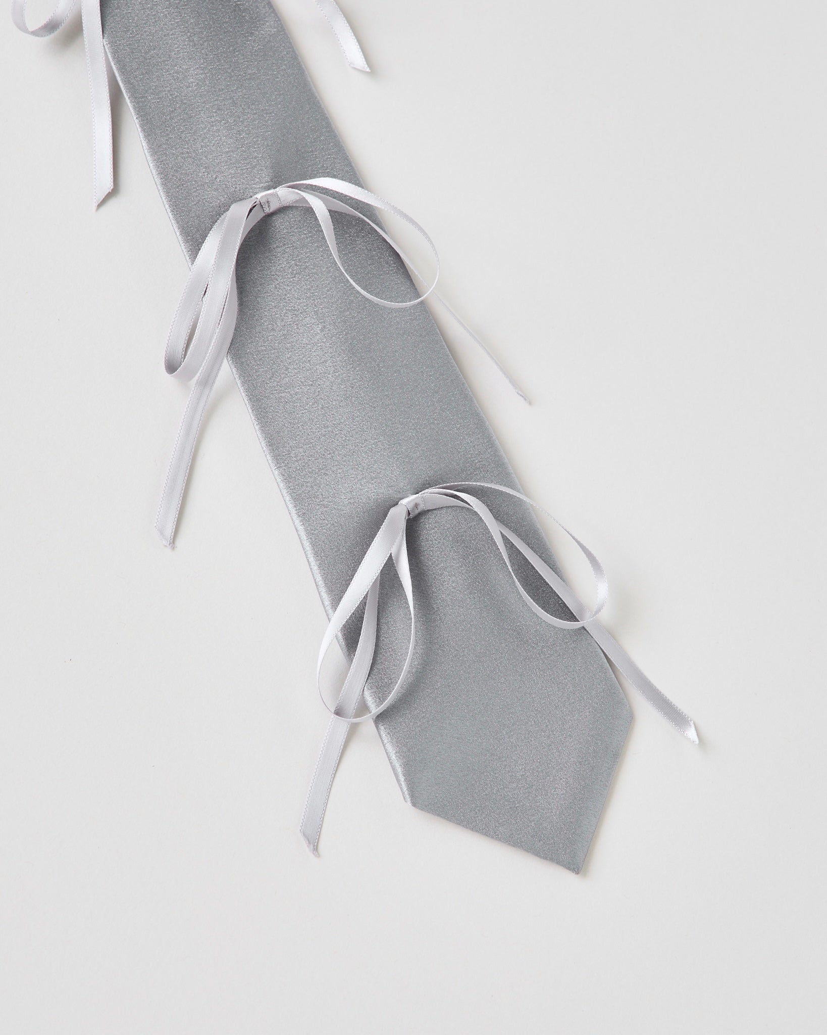 Ribbon rope tie (silver)