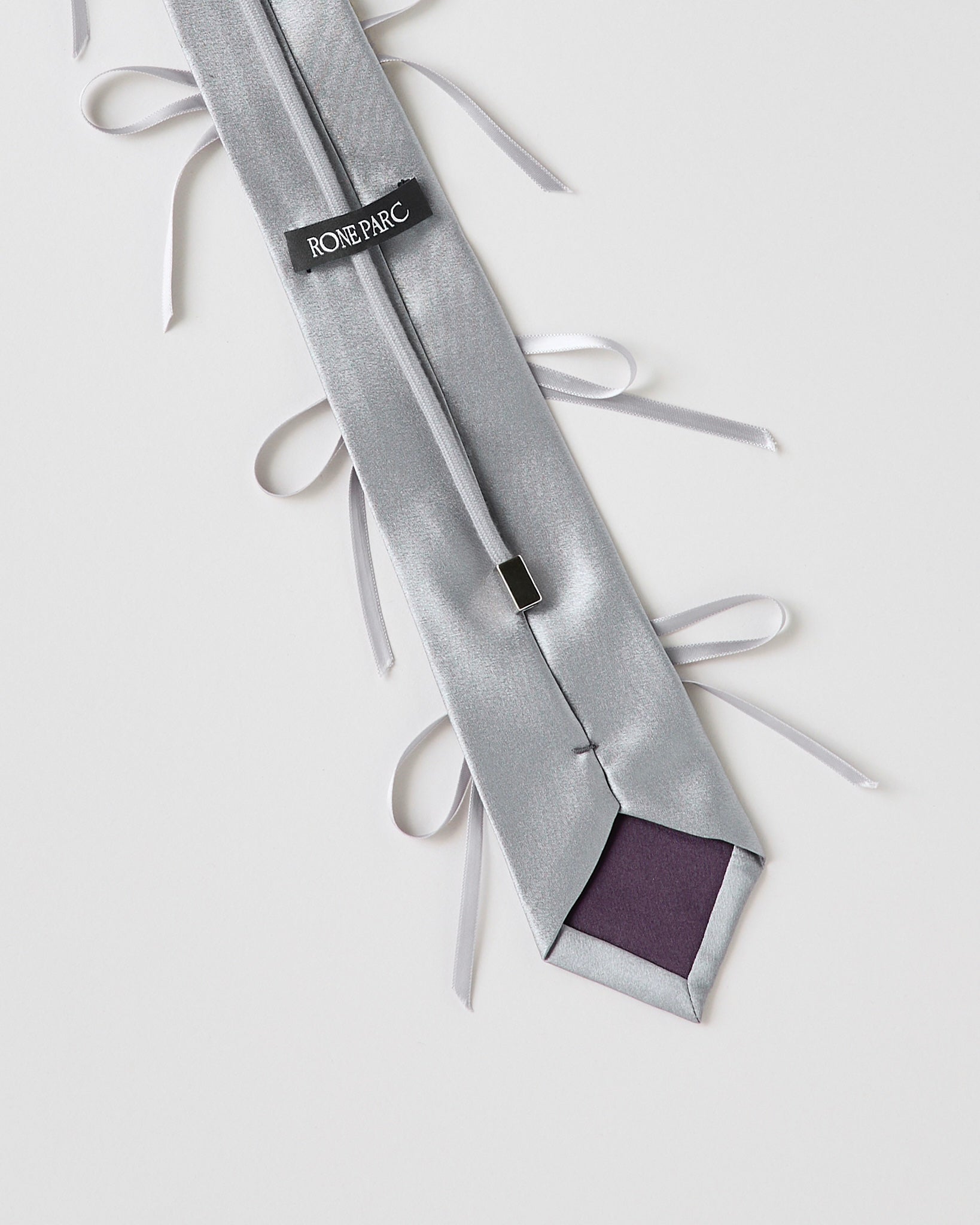 Ribbon rope tie (silver)