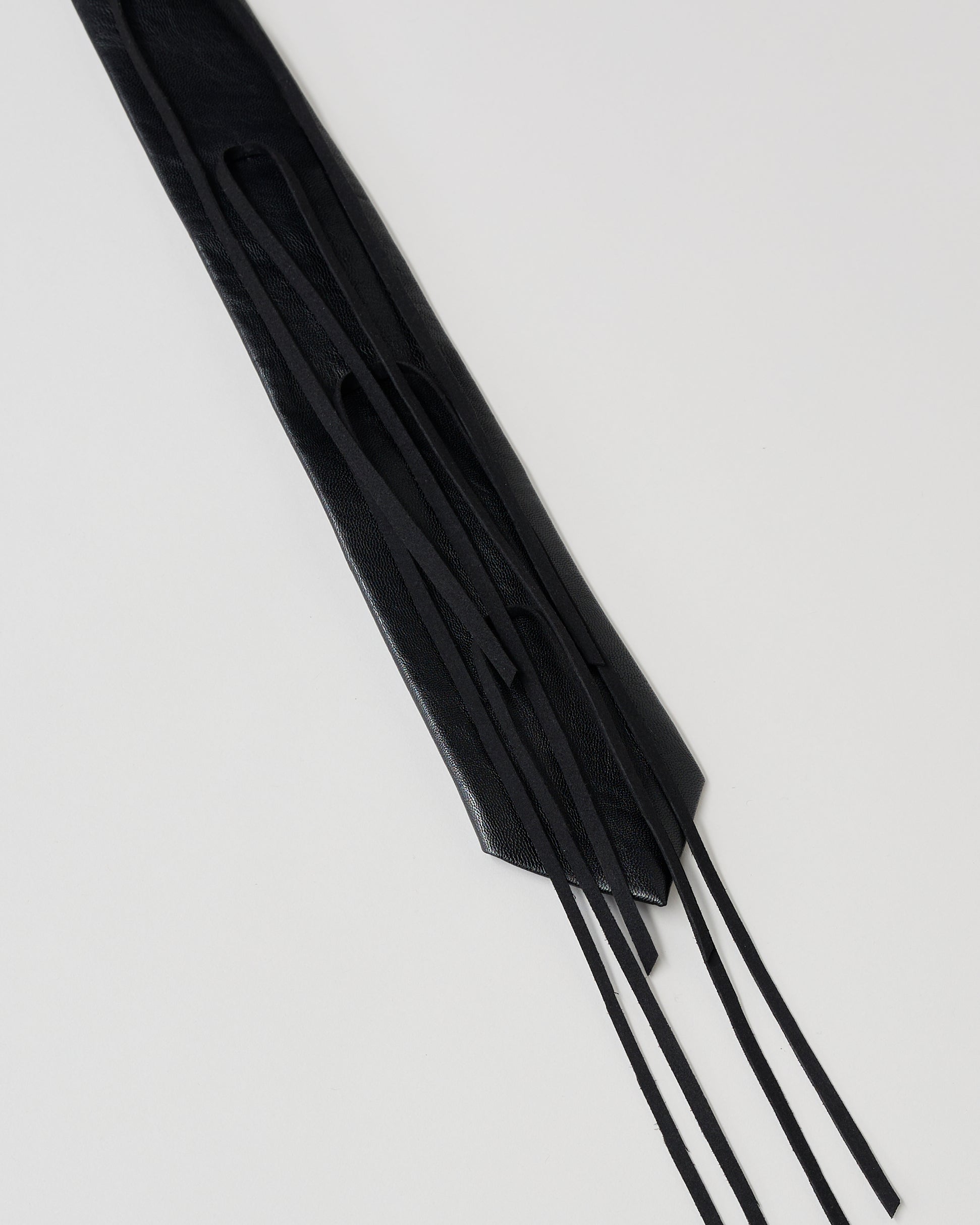 【 RONE PARC×renya 】 Leather ribbon rope tie (black)