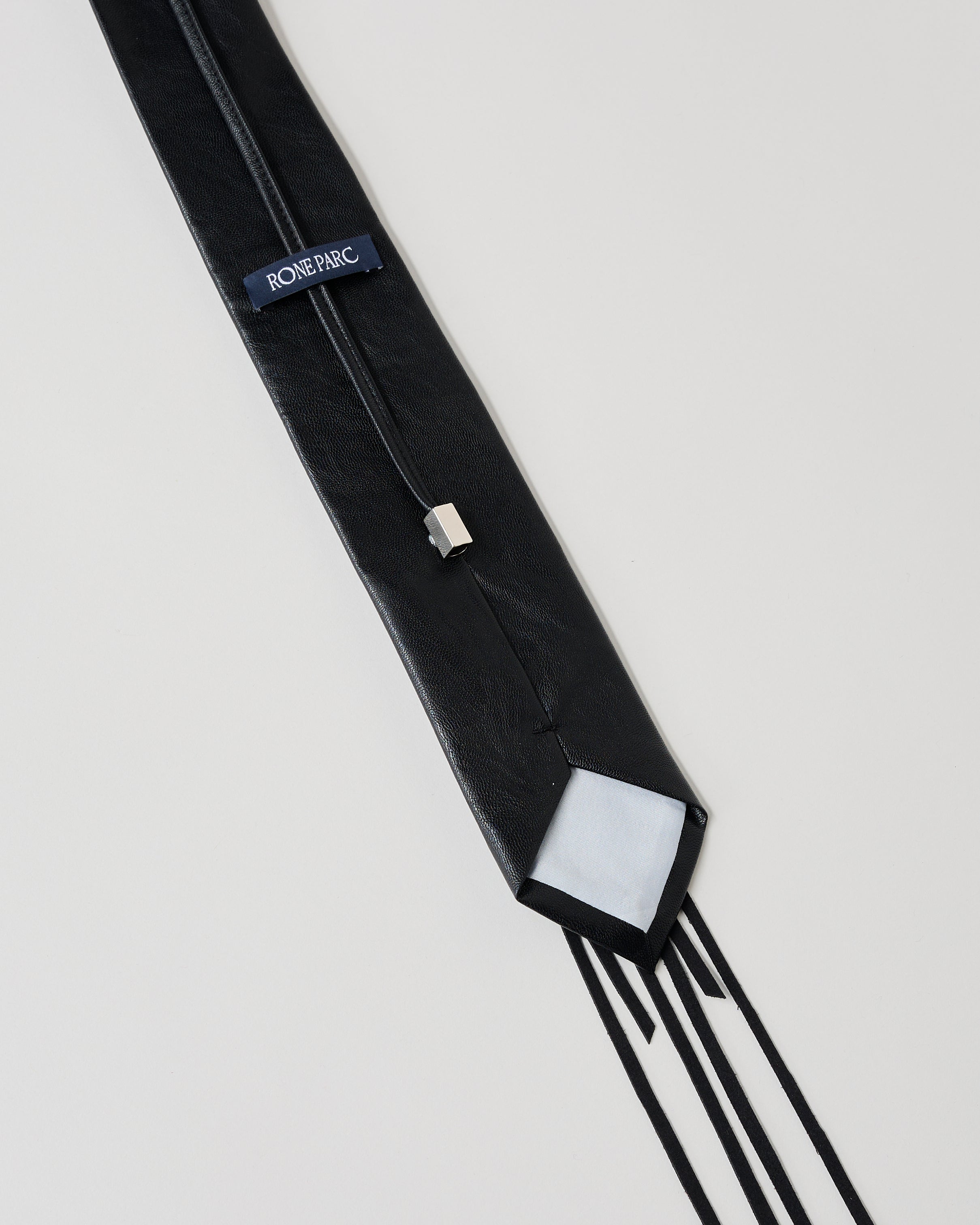 【 RONE PARC×renya 】 Leather ribbon rope tie (black)