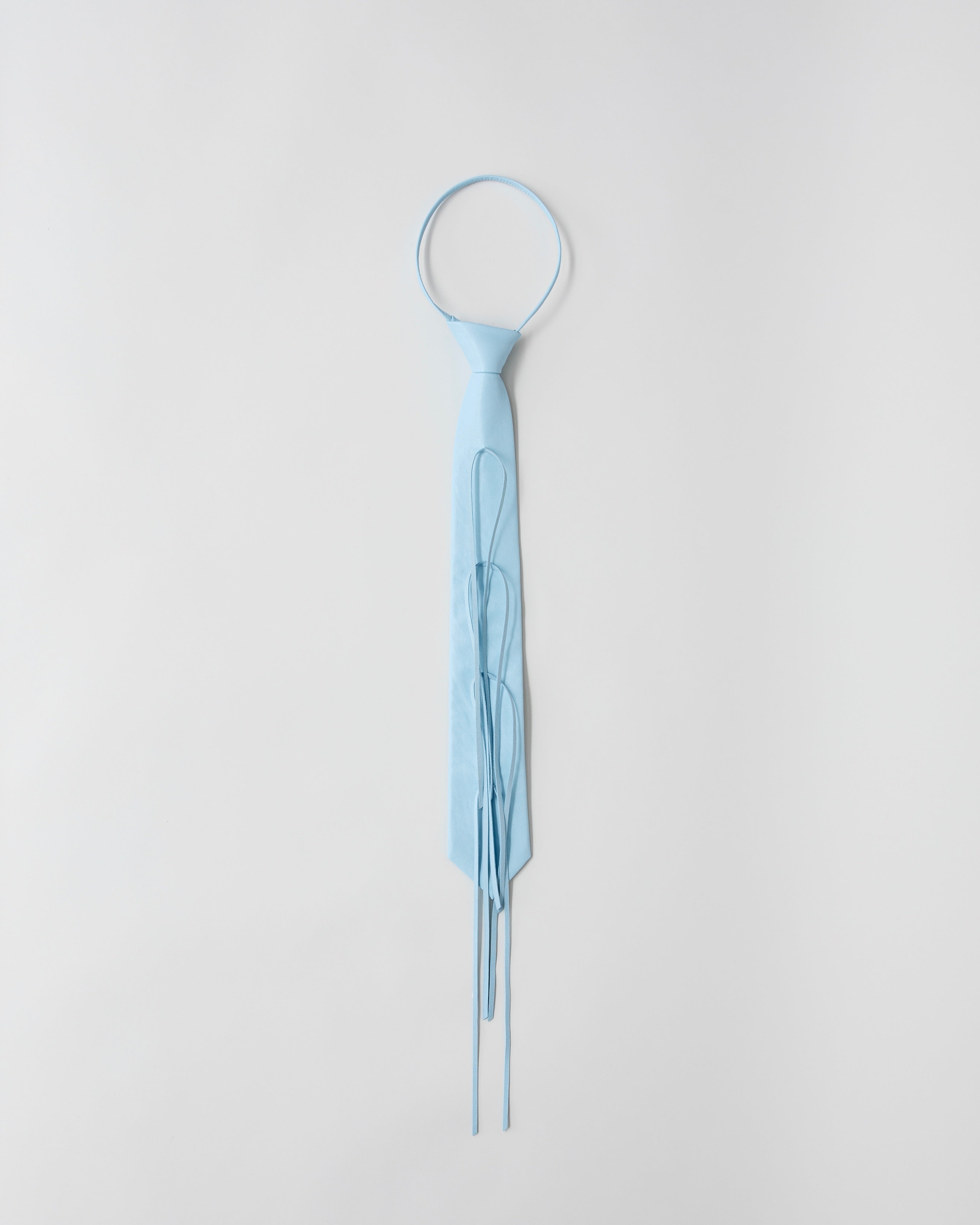【 RONE PARC×renya 】 Leather ribbon rope tie (light blue)