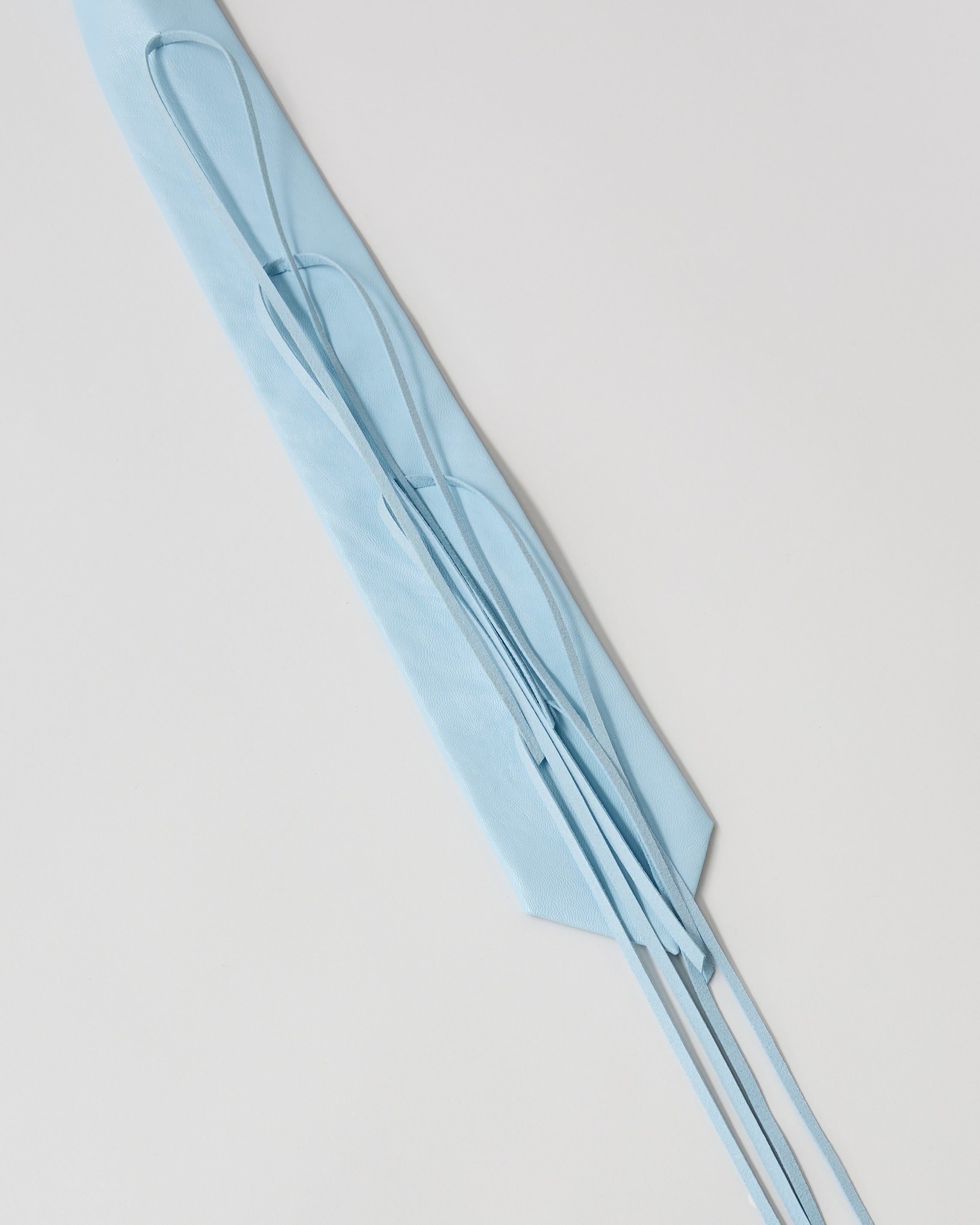 【 RONE PARC×renya 】 Leather ribbon rope tie (light blue)