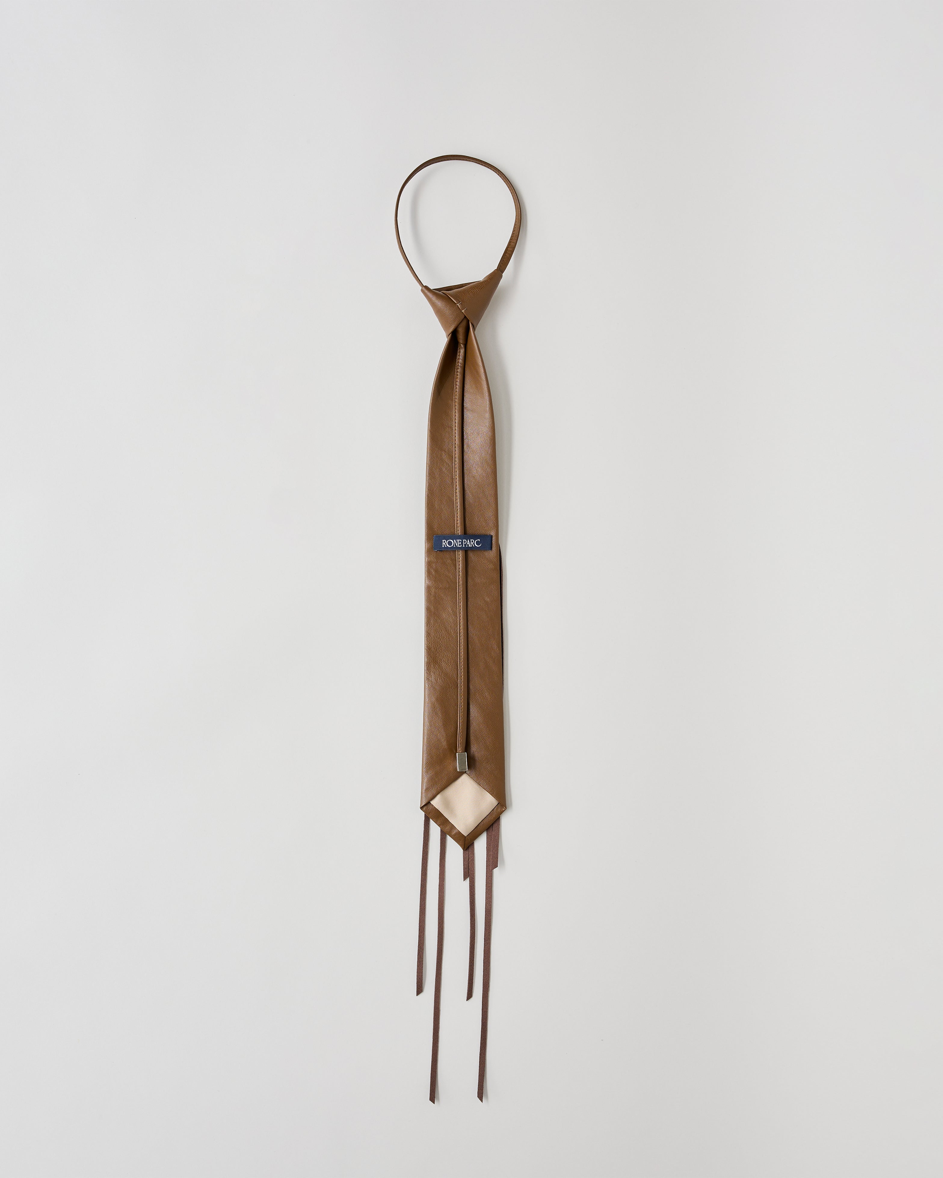 【 RONE PARC×renya 】 Leather ribbon rope tie (brown)