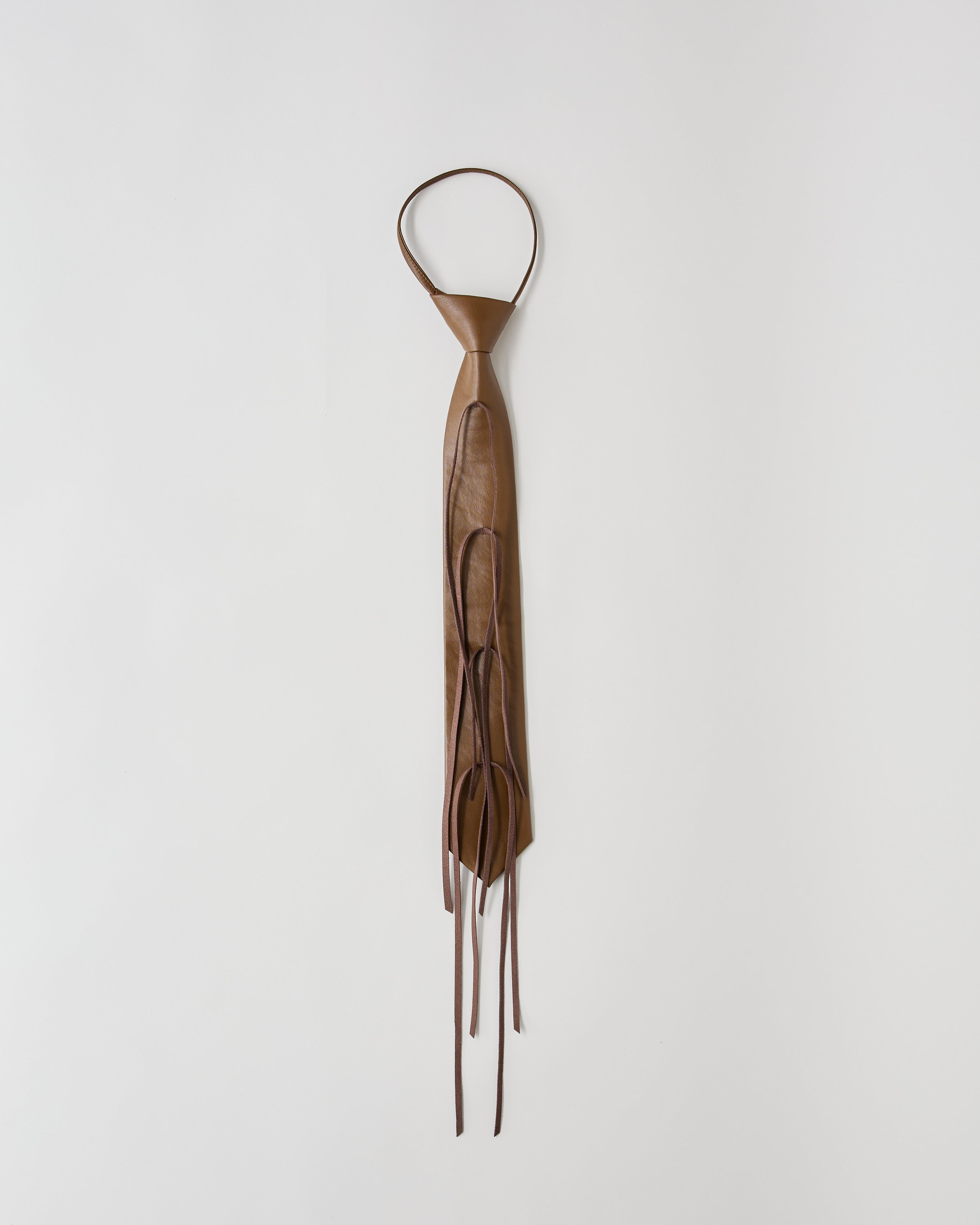 【 RONE PARC×renya 】 Leather ribbon rope tie (brown)
