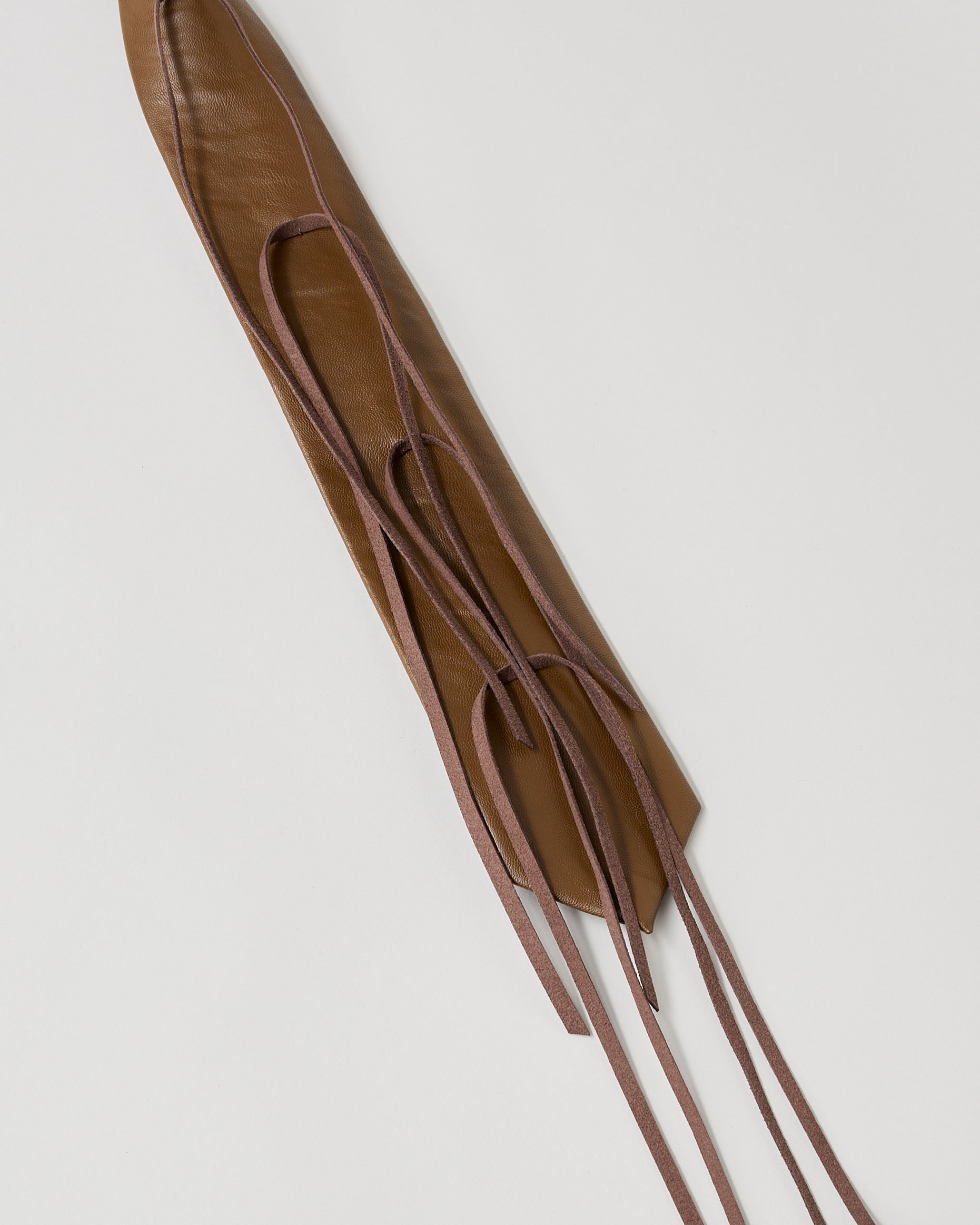 【 RONE PARC×renya 】 Leather ribbon rope tie (brown)
