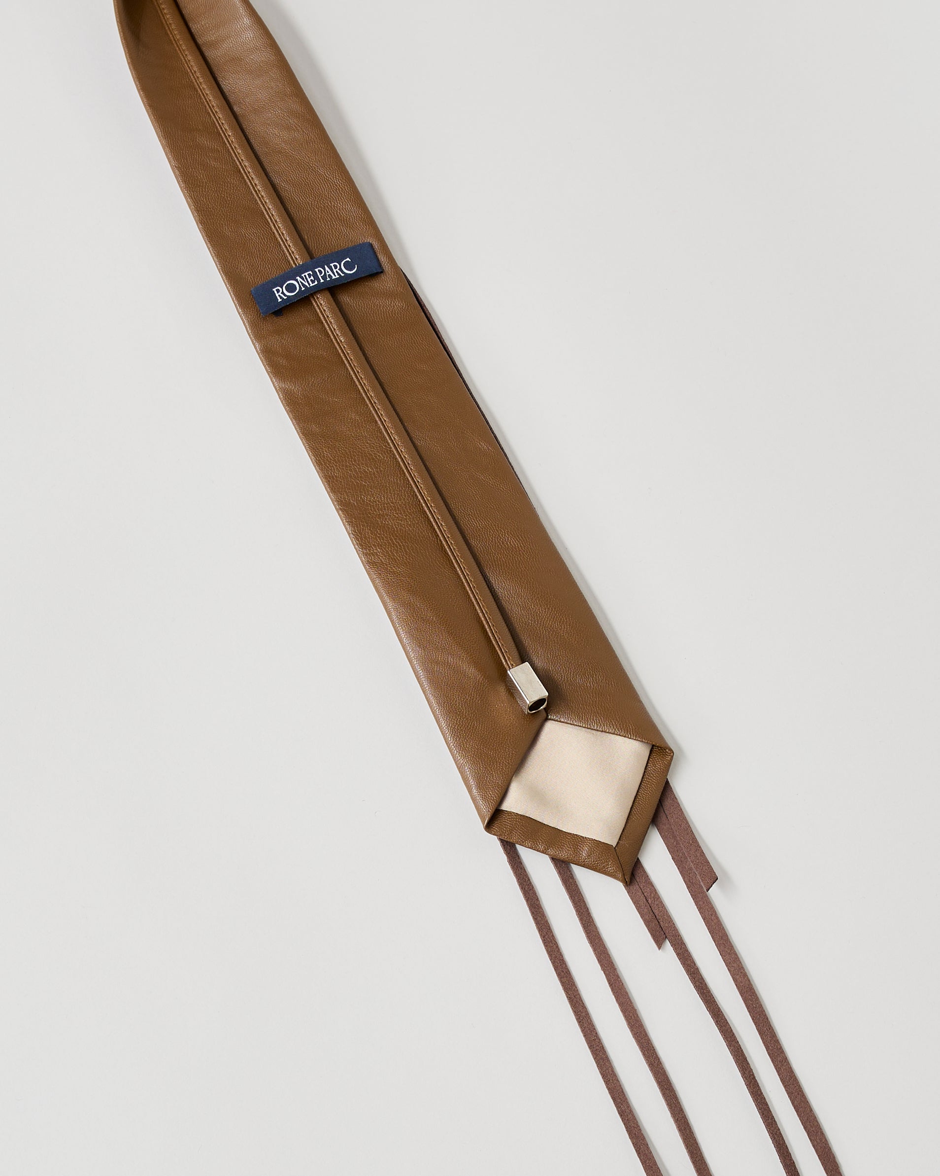 【 RONE PARC×renya 】 Leather ribbon rope tie (brown)