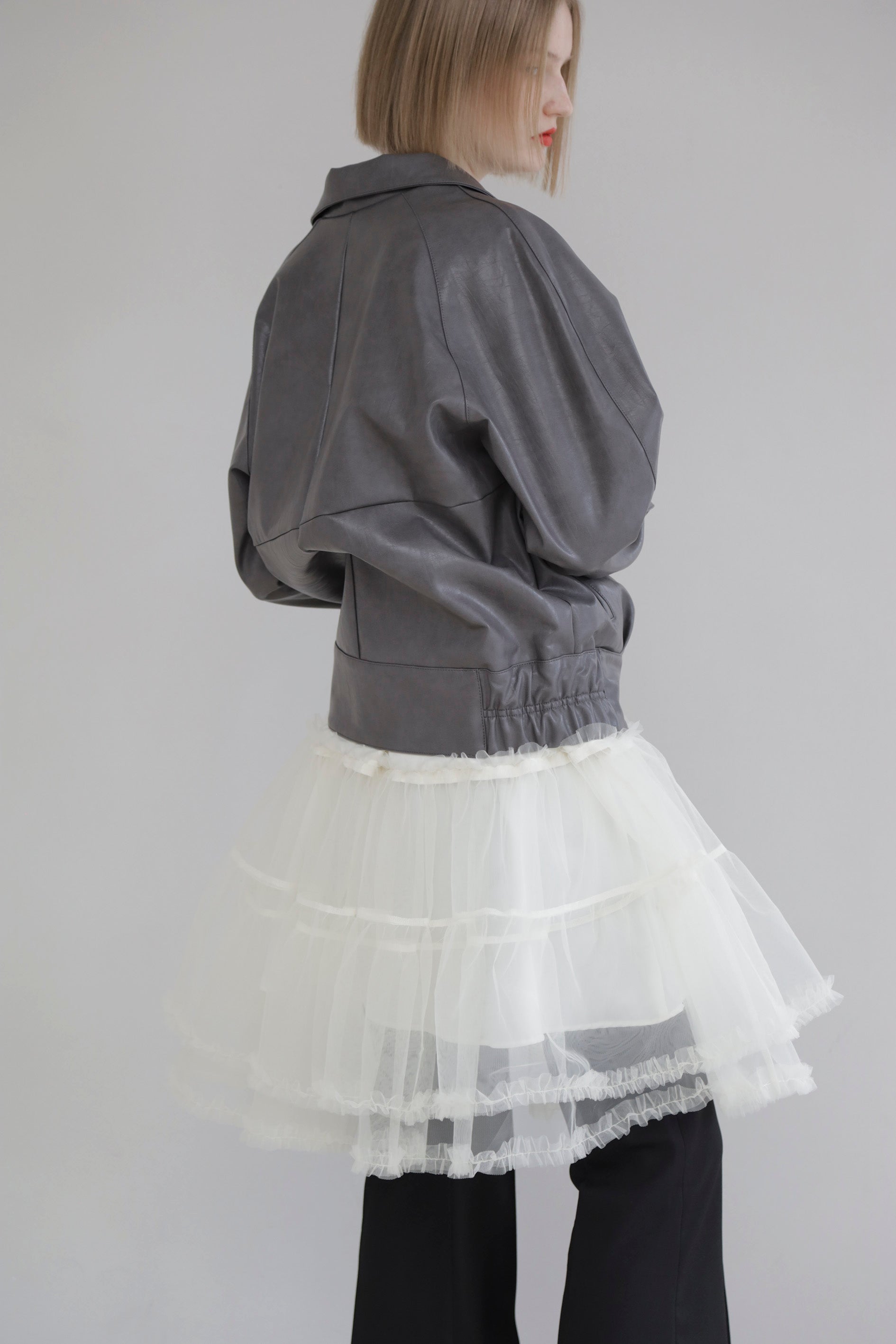 Leather jacket (charcoal)