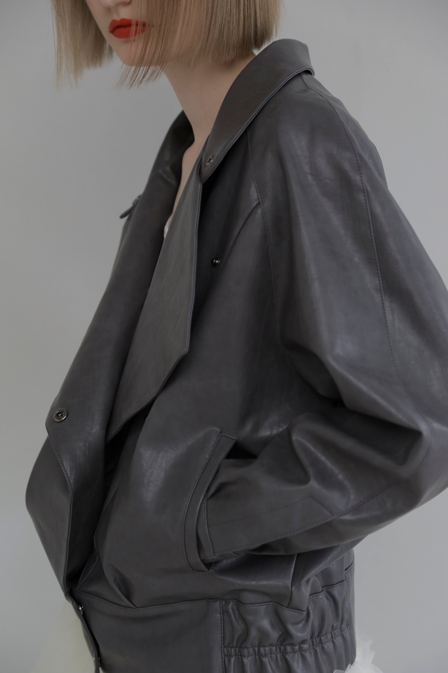 Leather jacket (charcoal)