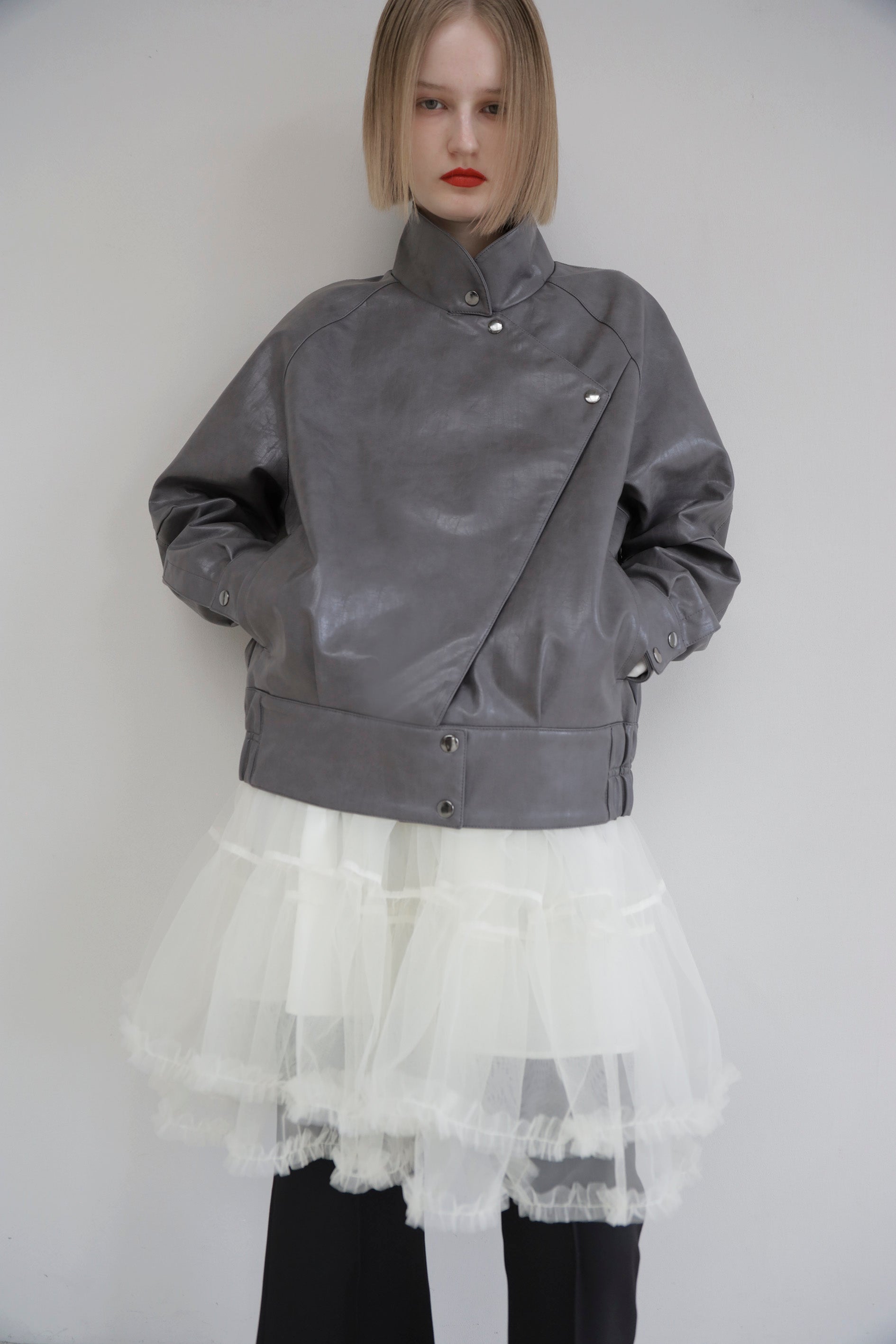 Leather jacket (charcoal)