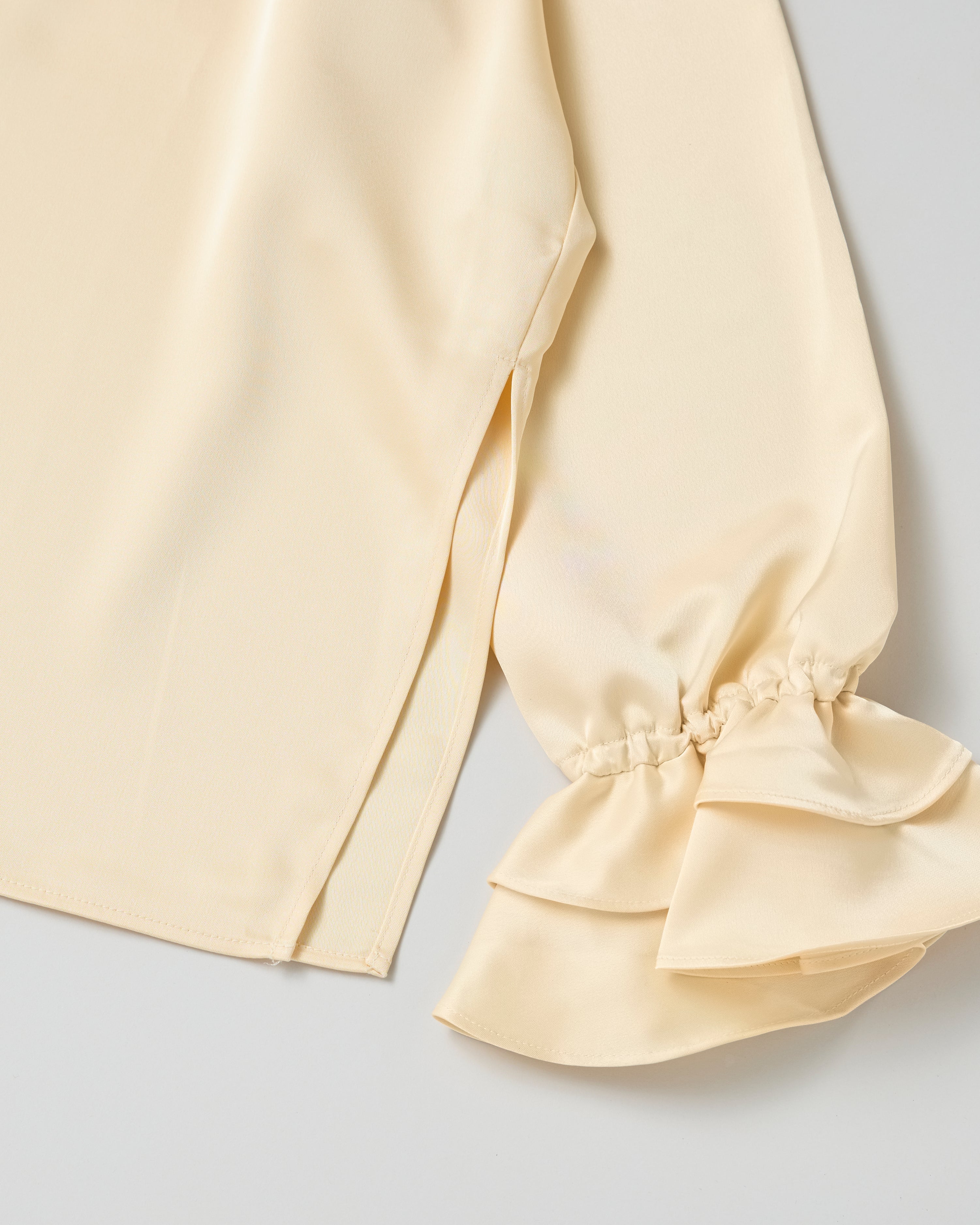 2way ruffle shirt (butter yellow)