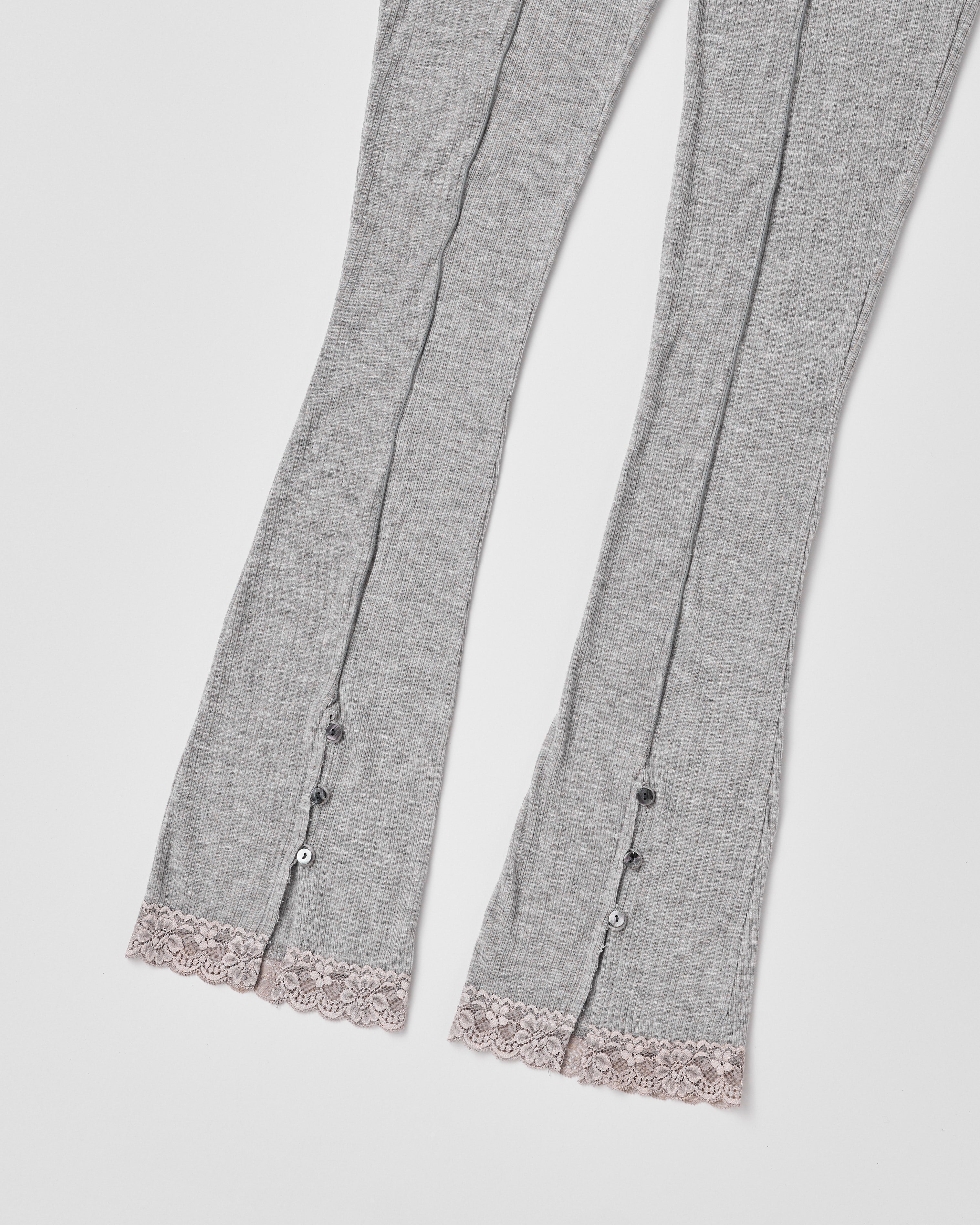 Rib sheer pants (gray)