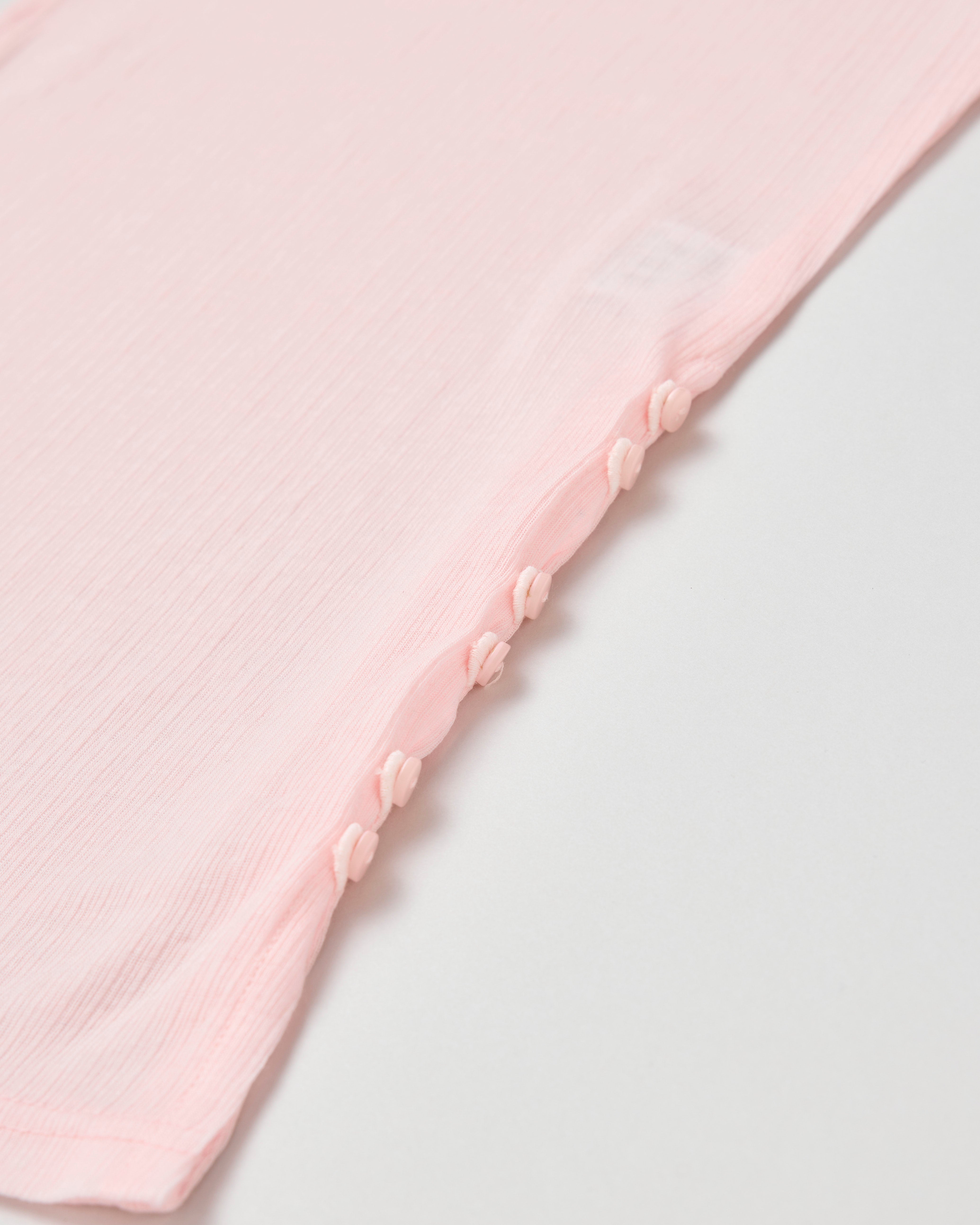 Rib sheer tank top (pink)