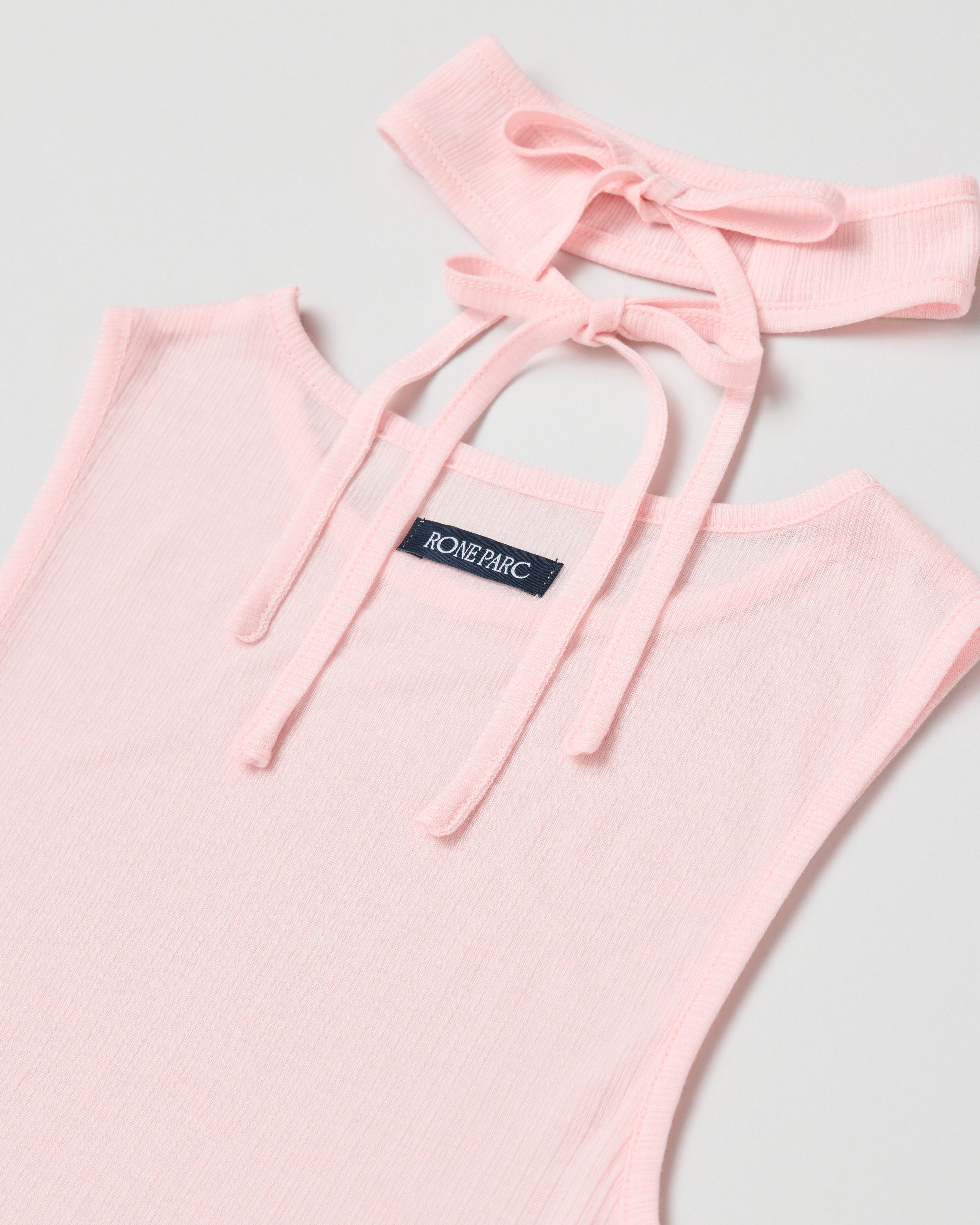 Rib sheer tank top (pink)