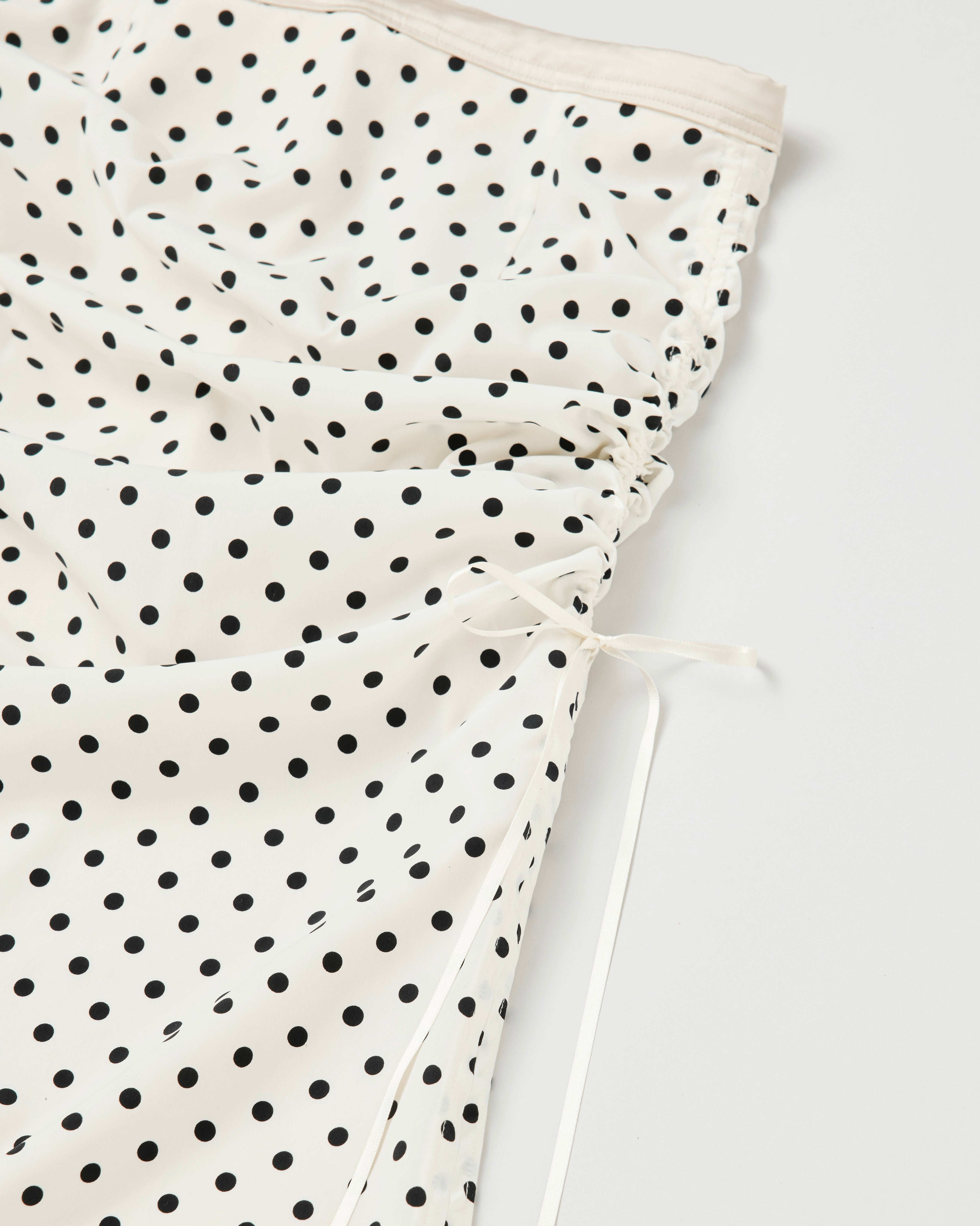 2way dots satin skirt (champagne)
