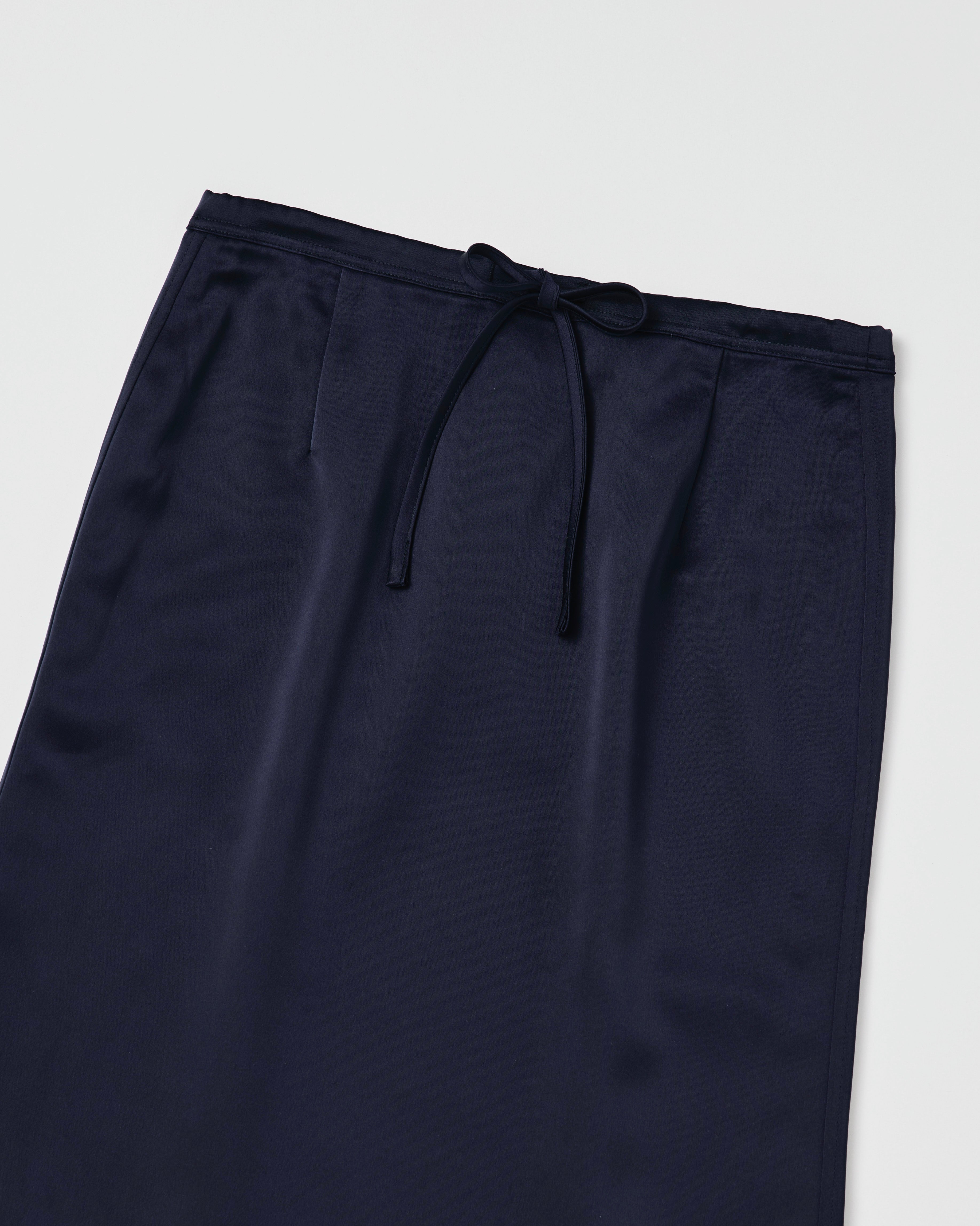 2way dots satin skirt (navy)