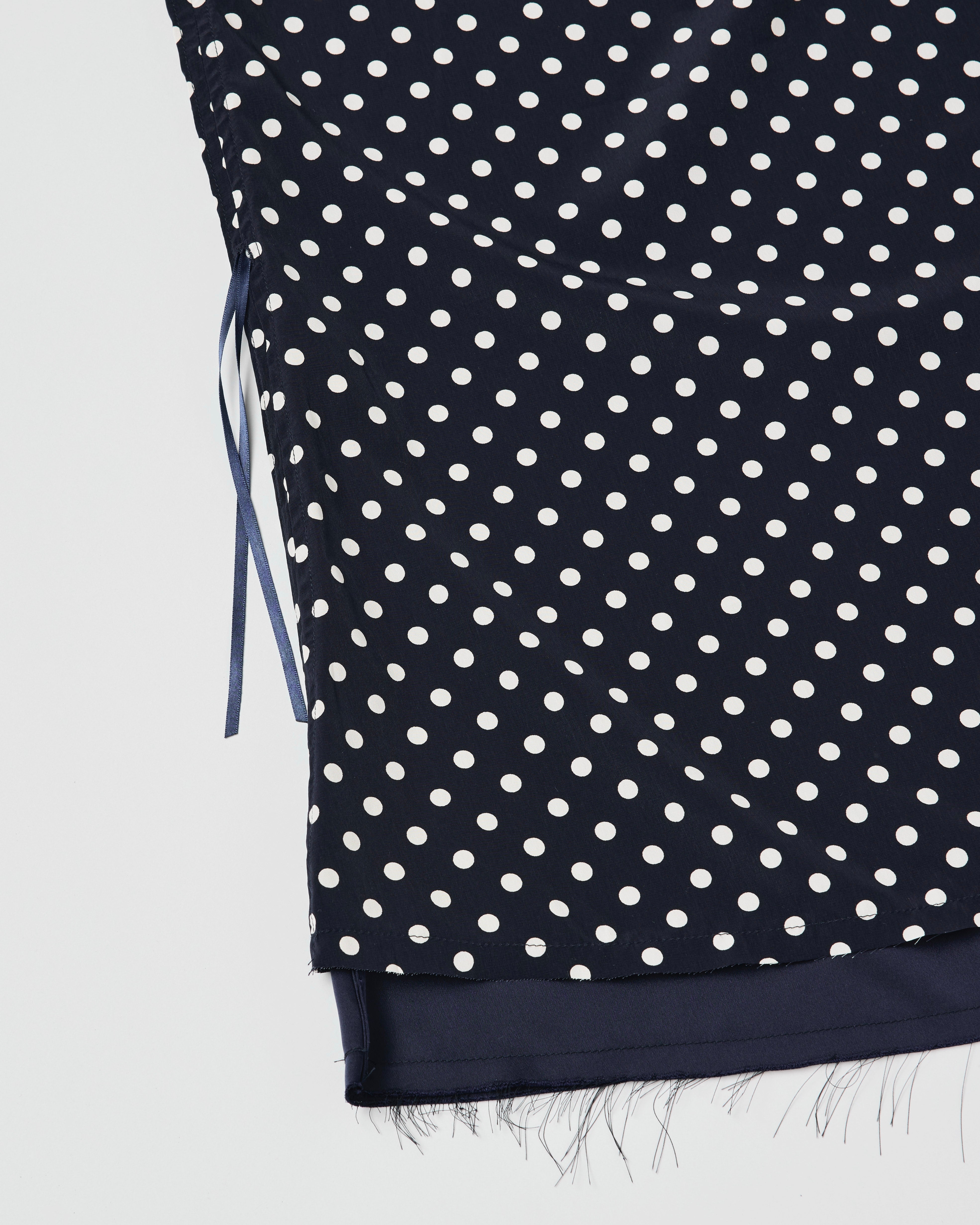 2way dots satin skirt (navy)