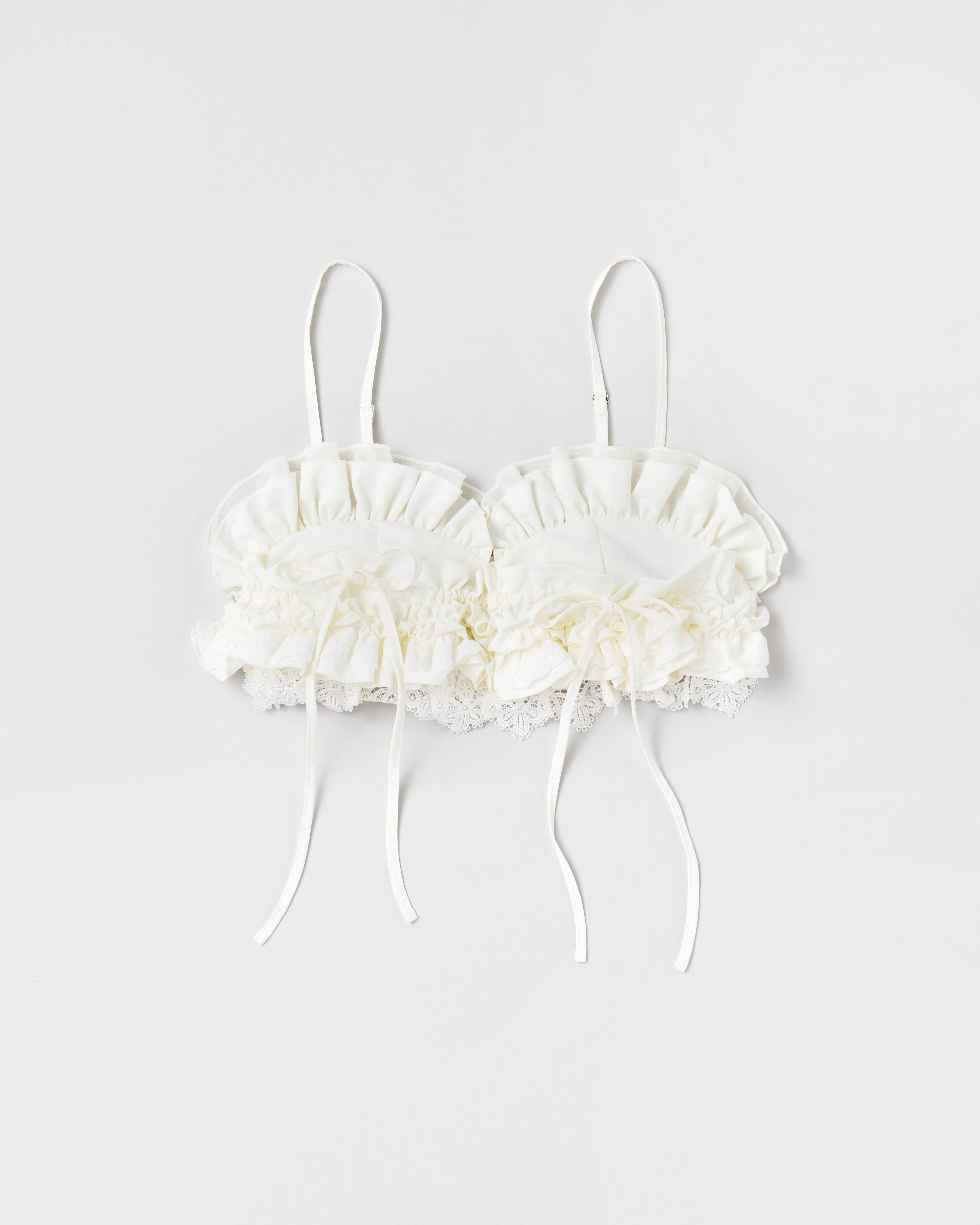 Frill pocket bustier (off white)