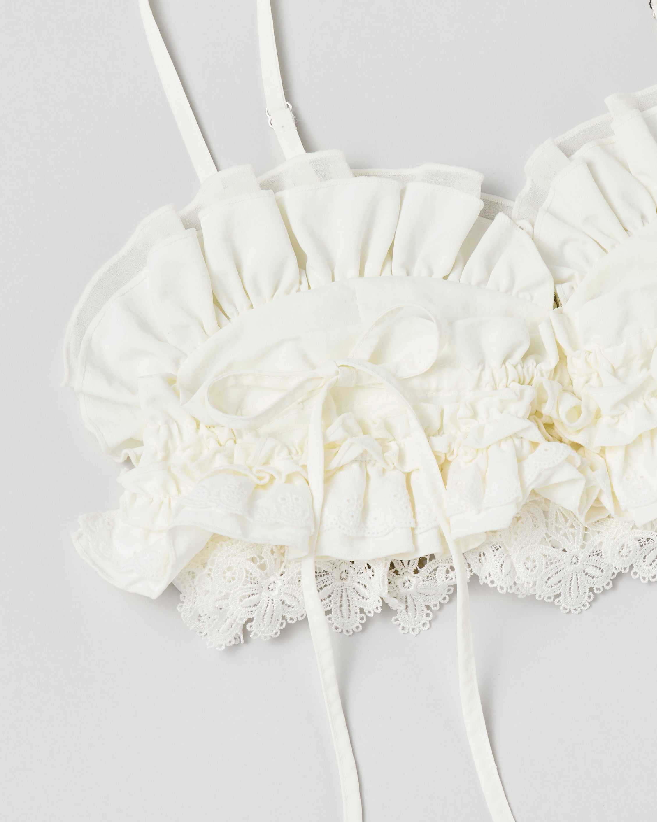Frill pocket bustier (off white)