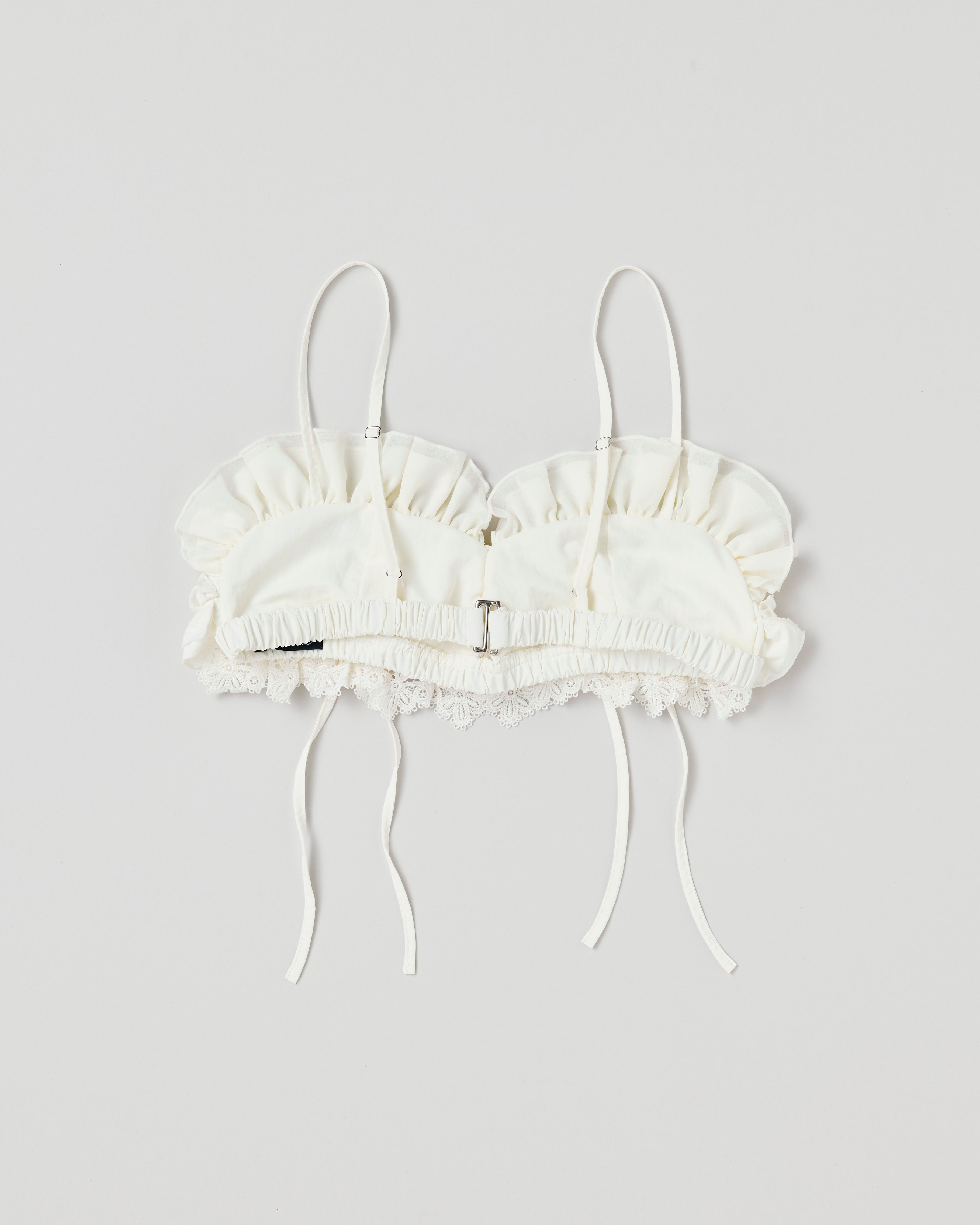 Frill pocket bustier (off white)