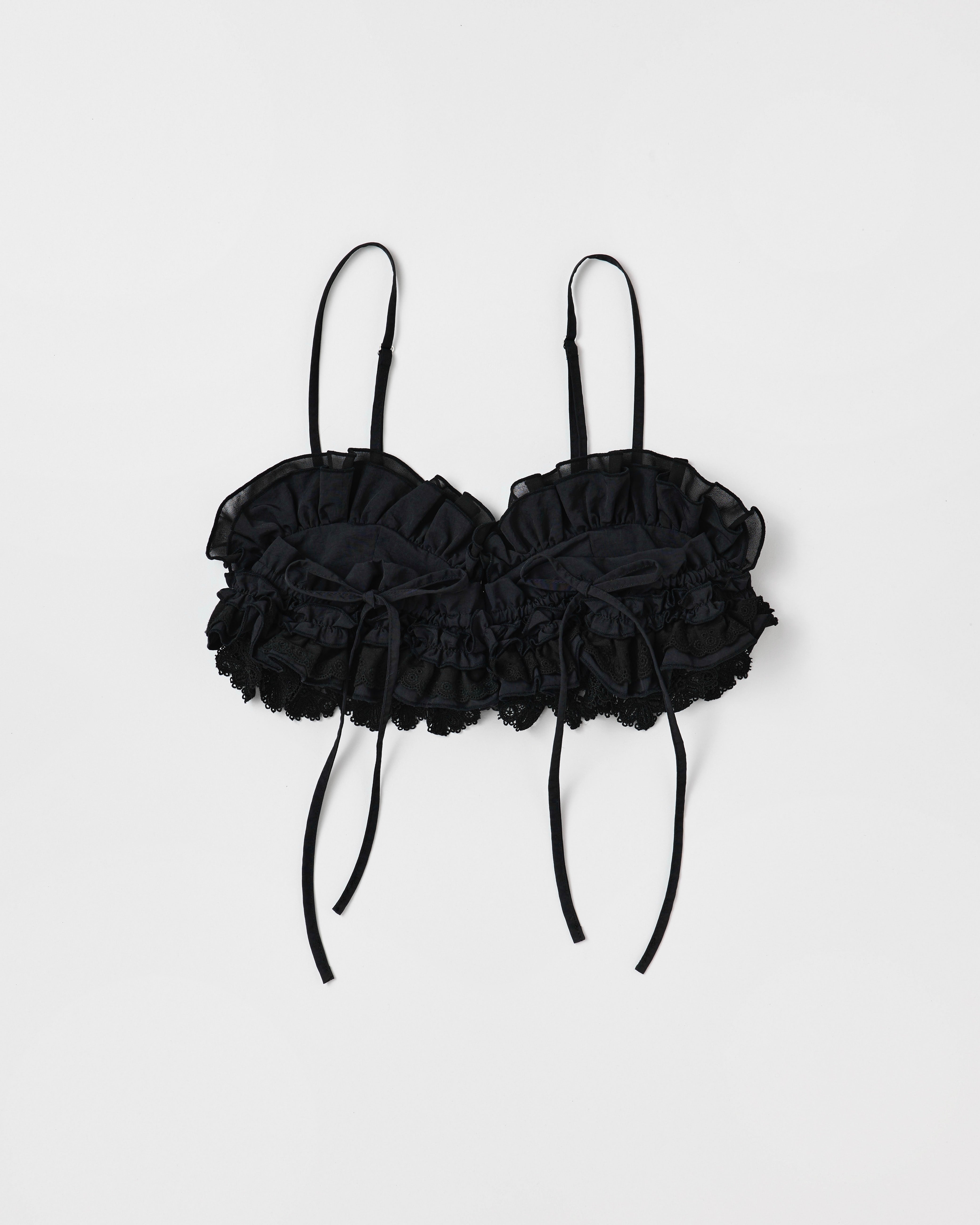 Frill pocket bustier (black)
