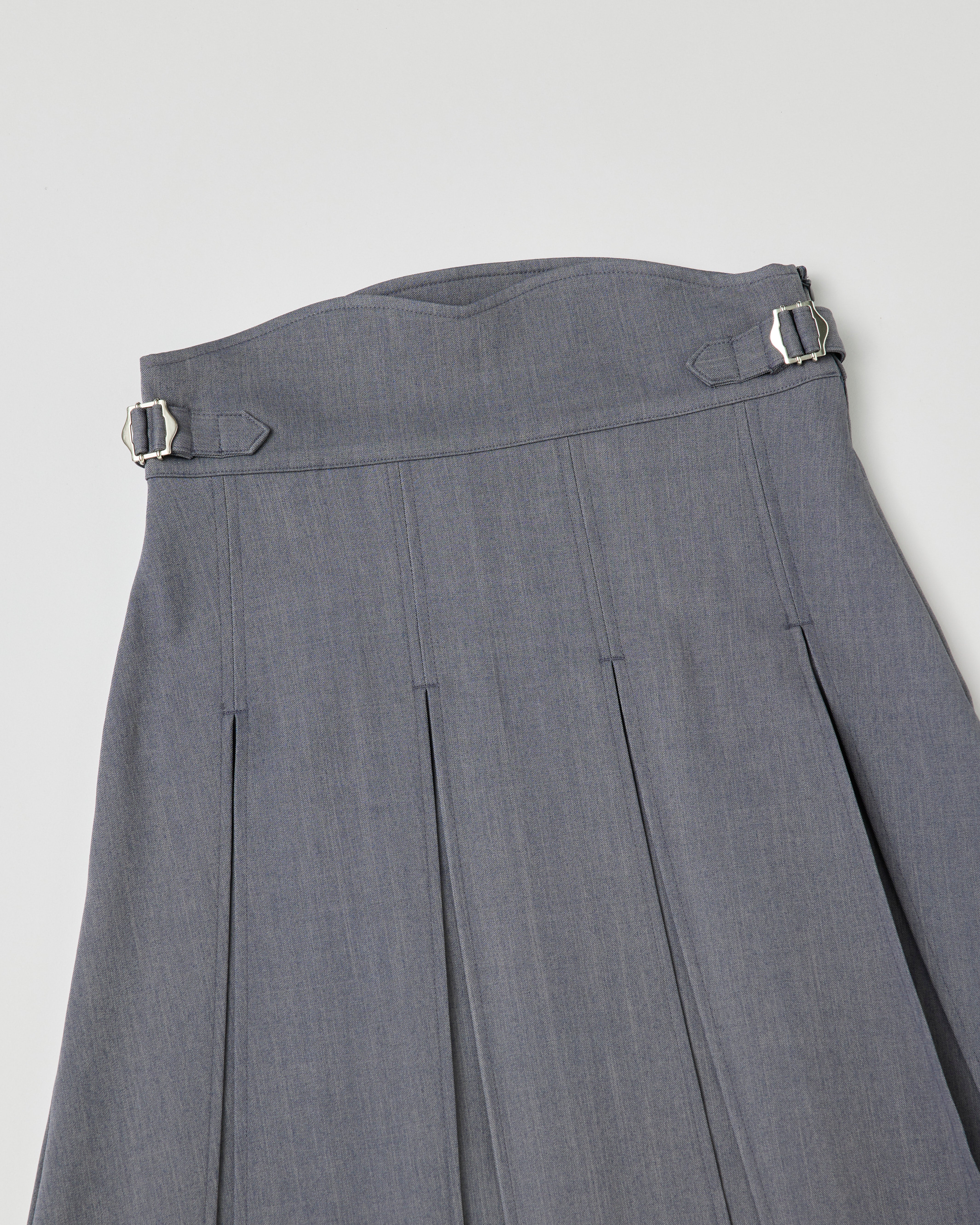 UNI pleats long skirt (gray)