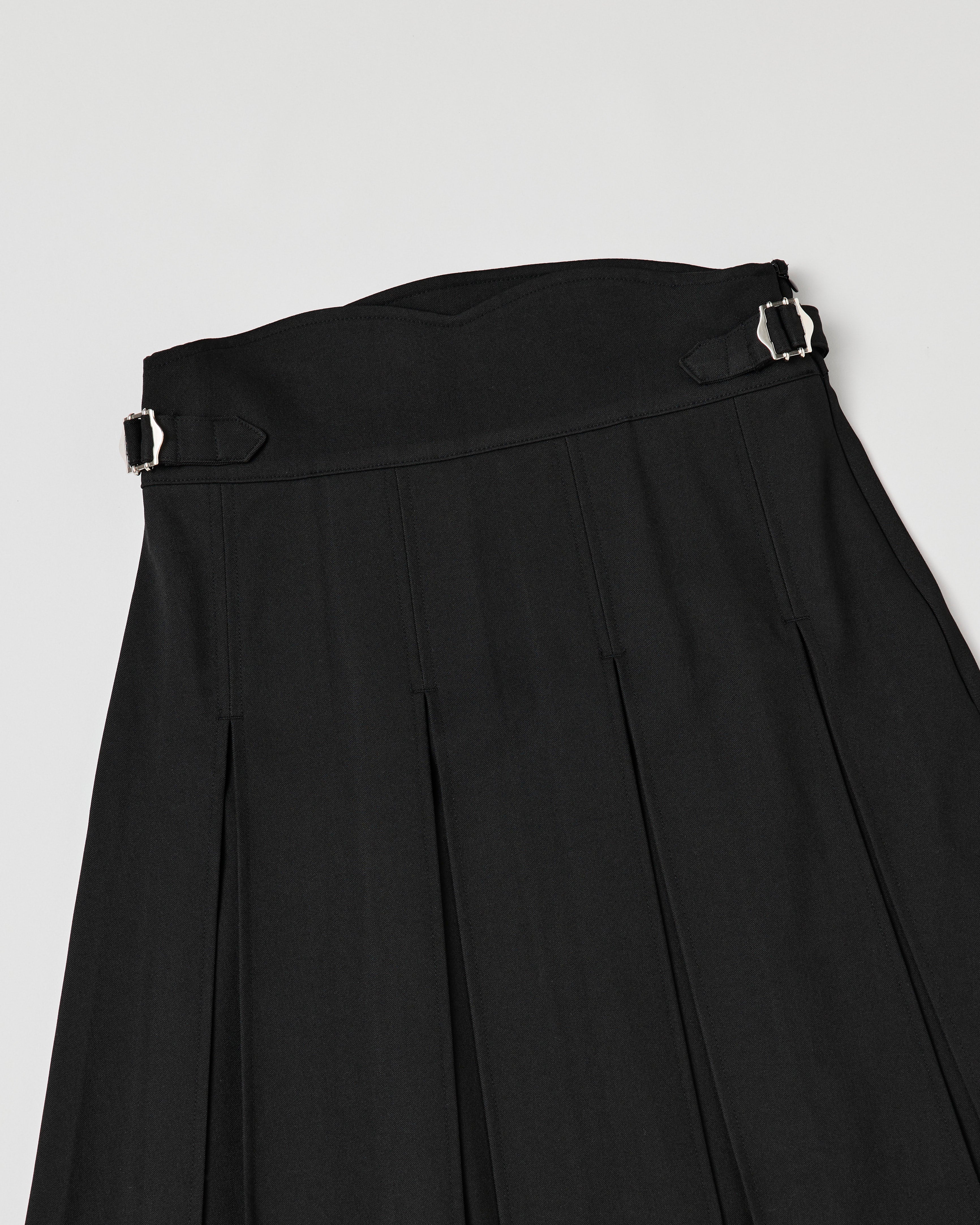 UNI pleats long skirt (black)