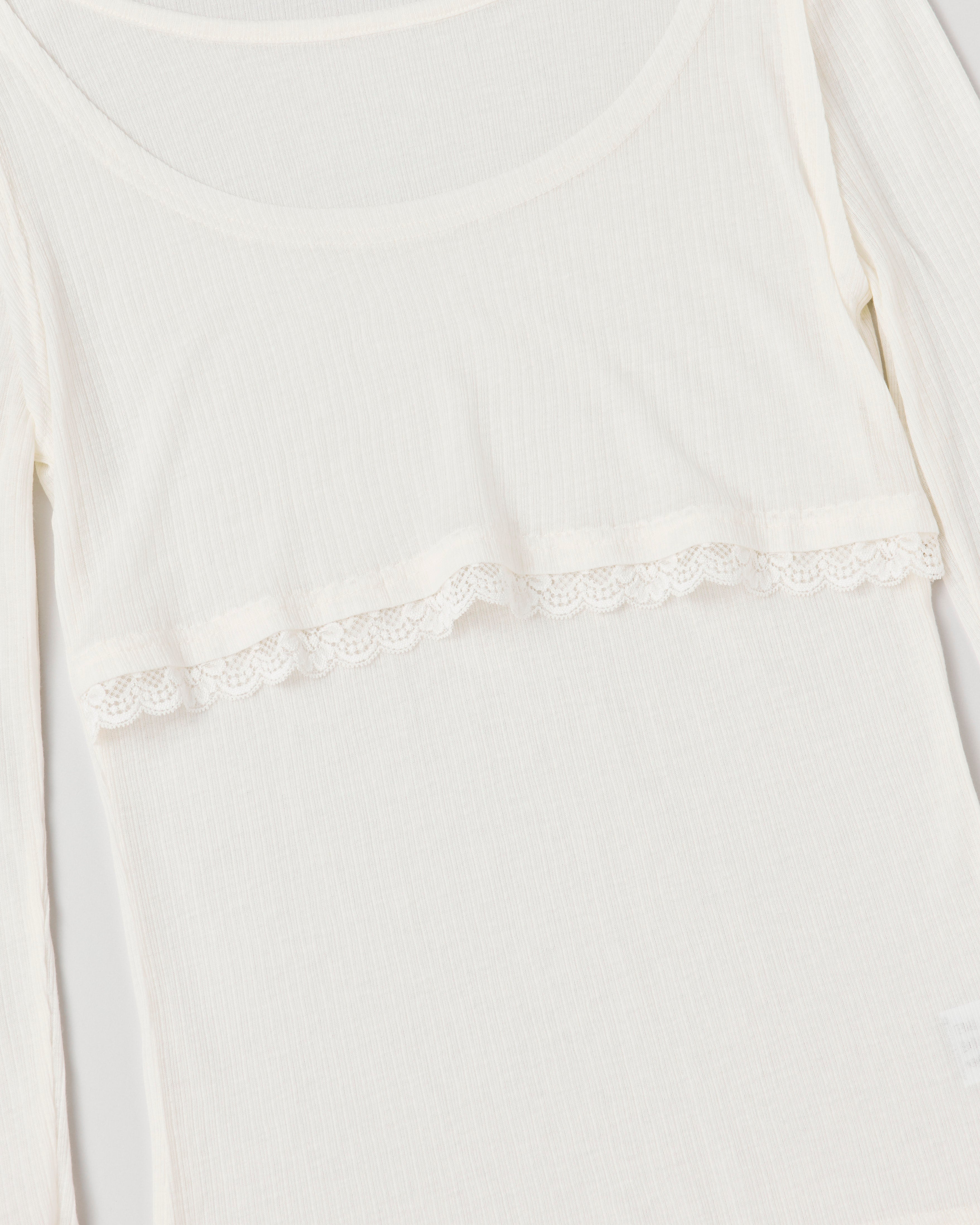 Rib sheer tops (offwhite)