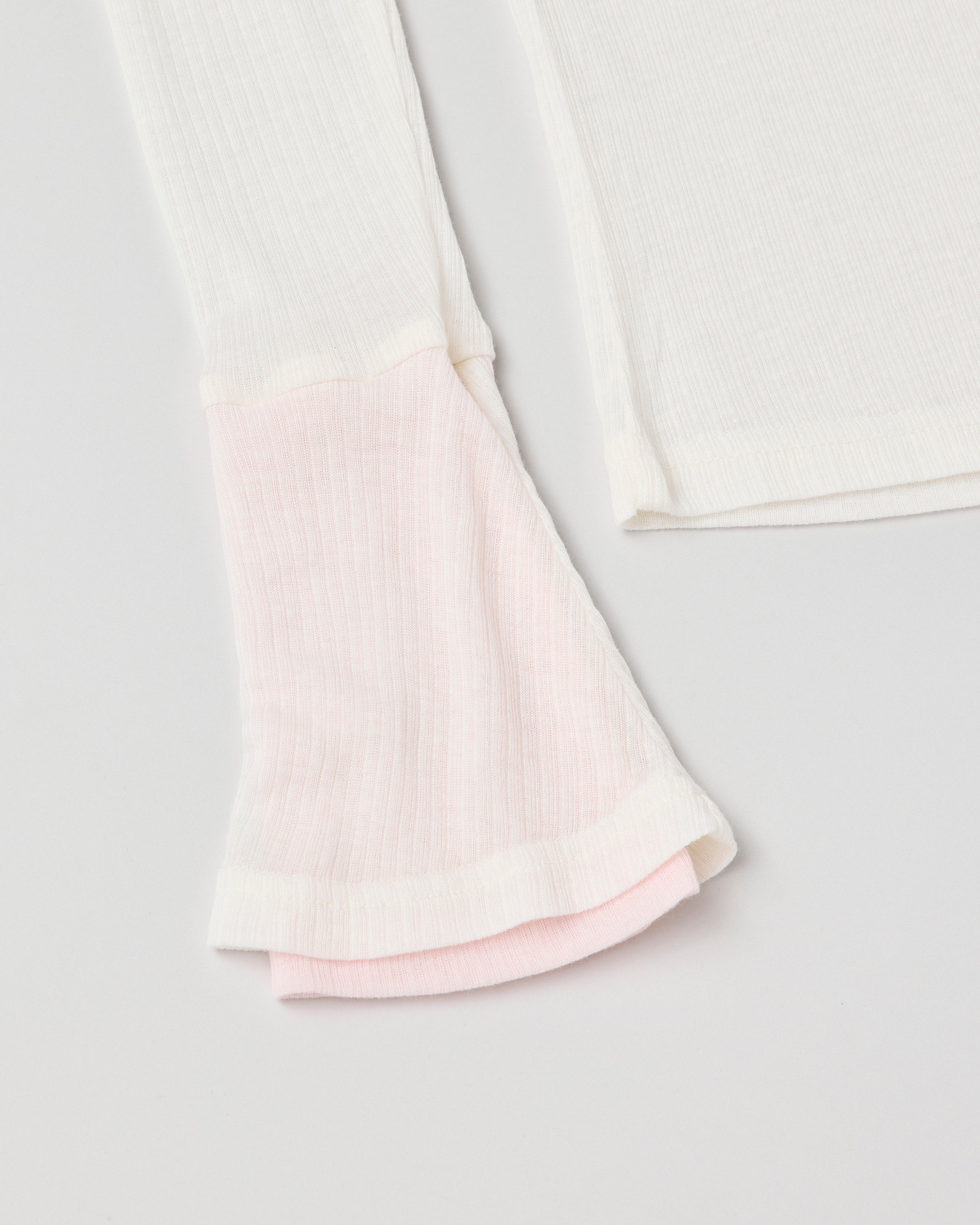 Rib sheer tops (offwhite)