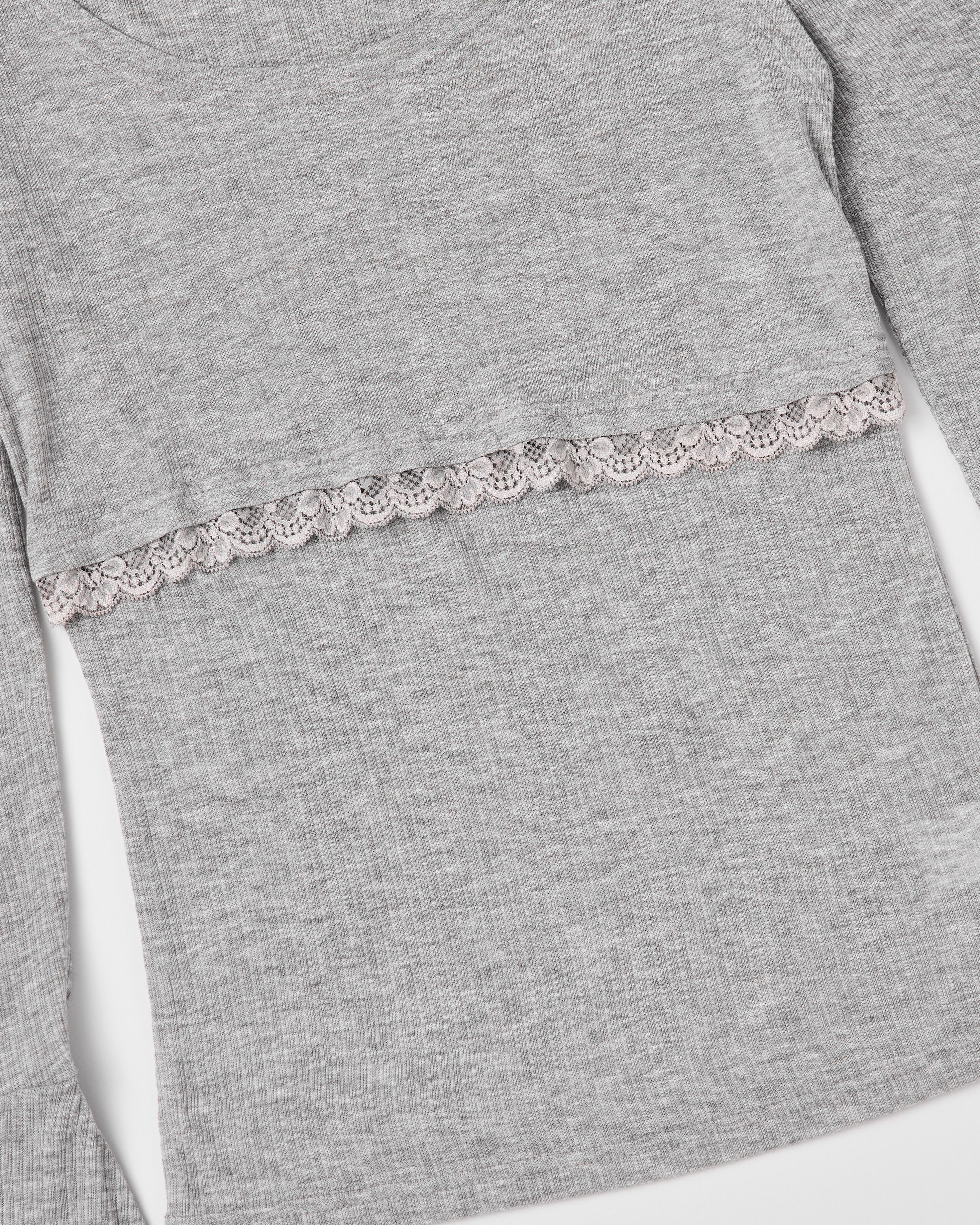 Rib sheer tops (gray)