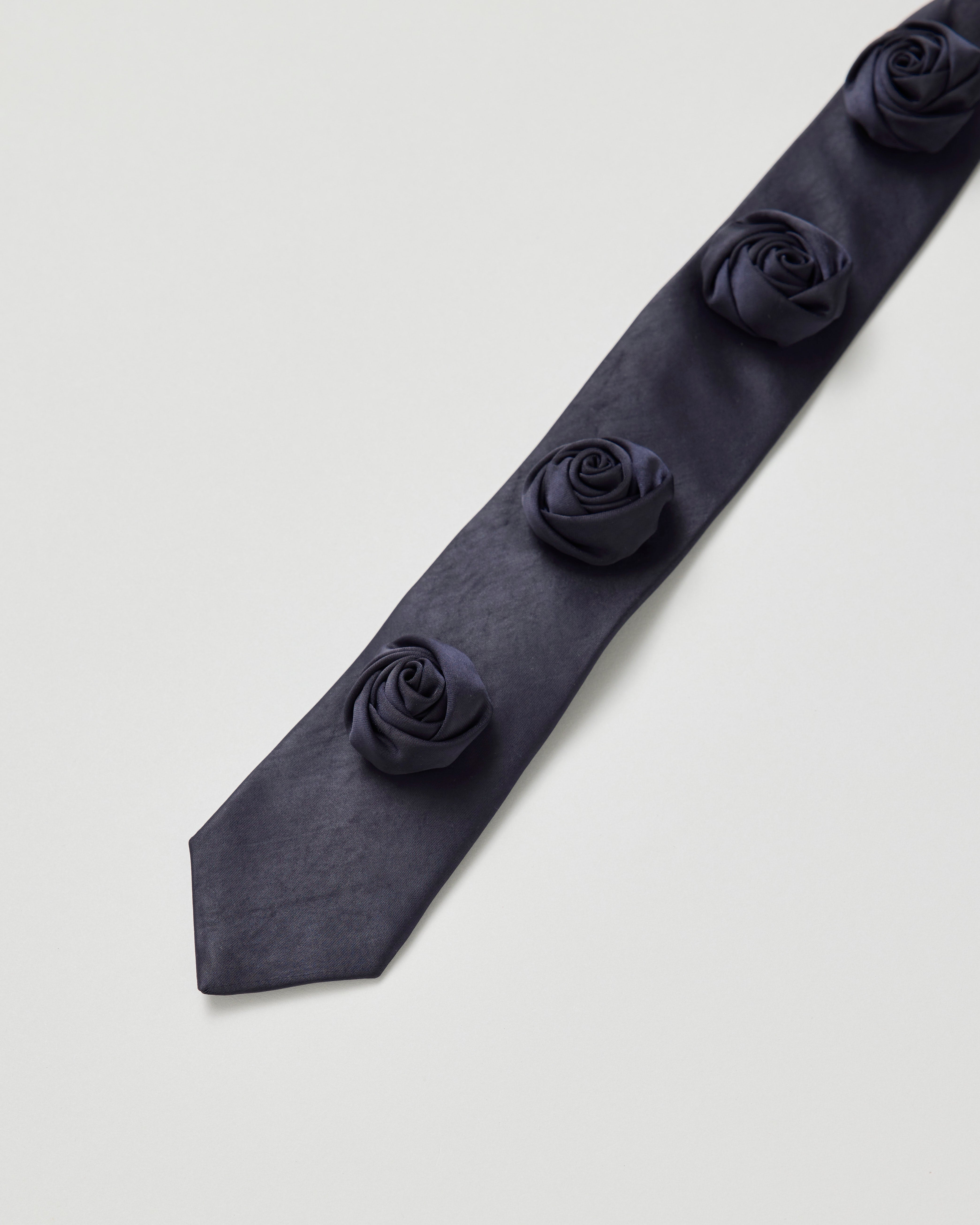 Rose rope tie (navy)