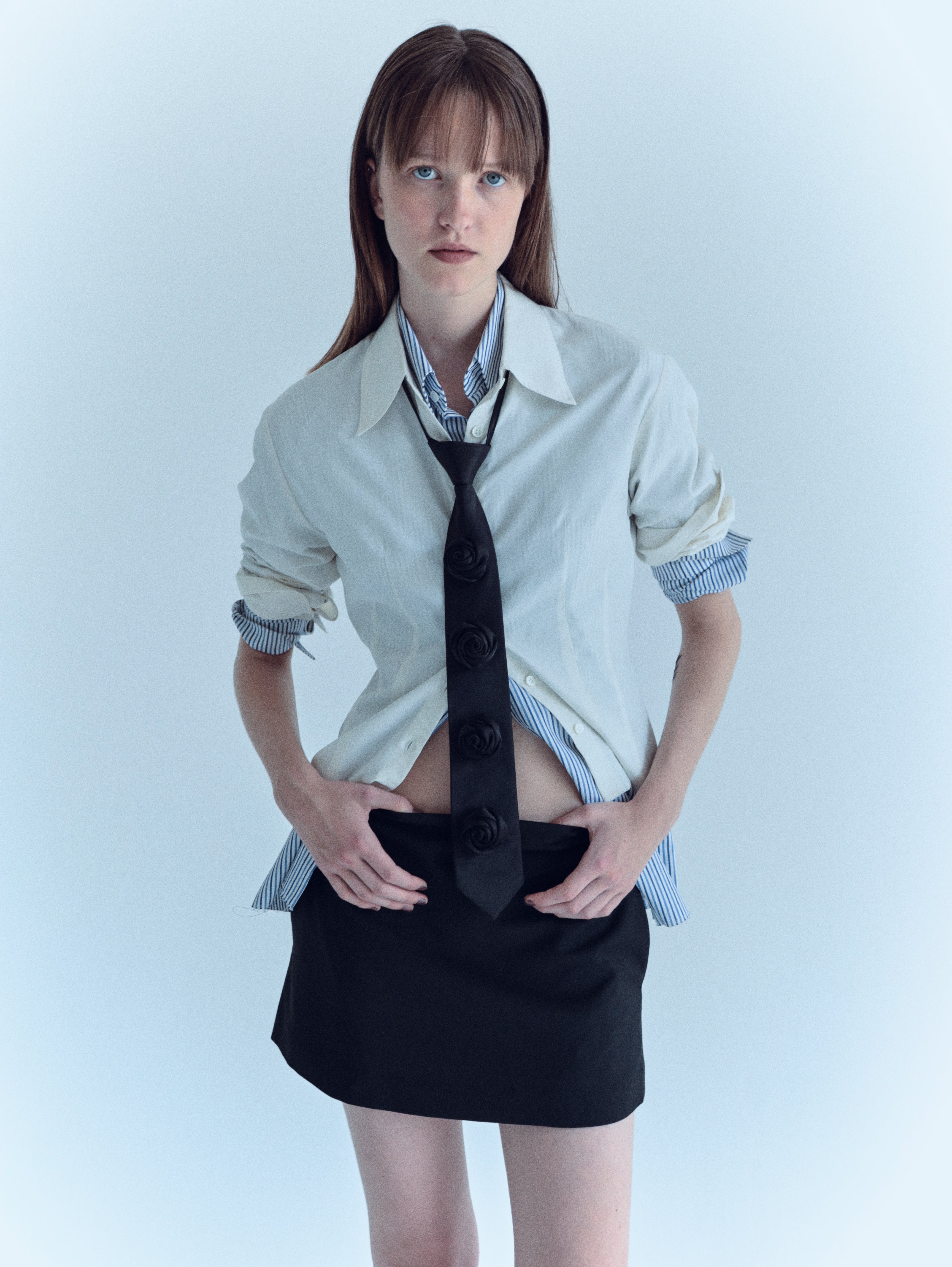 Rose rope tie (black)
