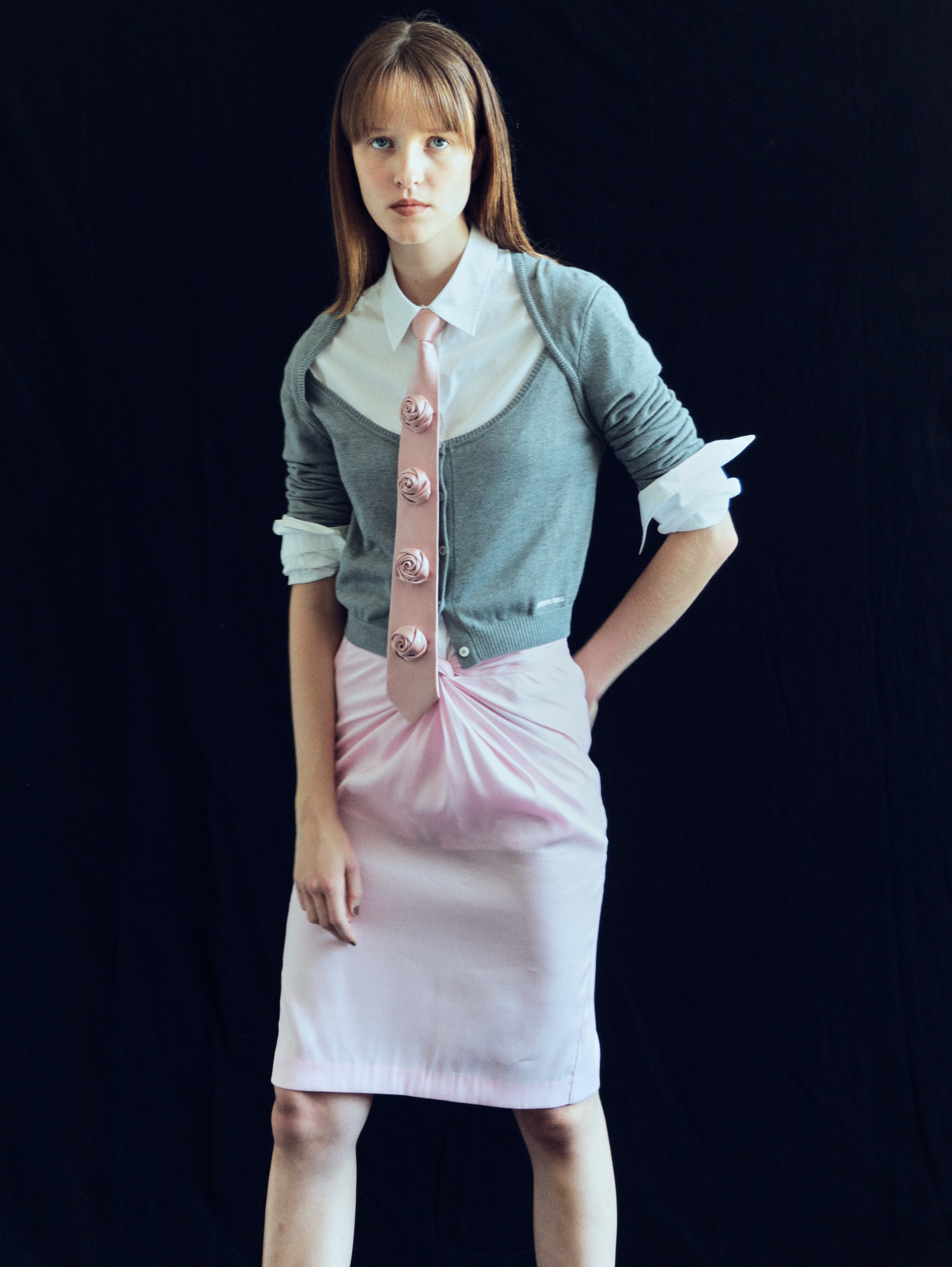 Rose rope tie (pink)