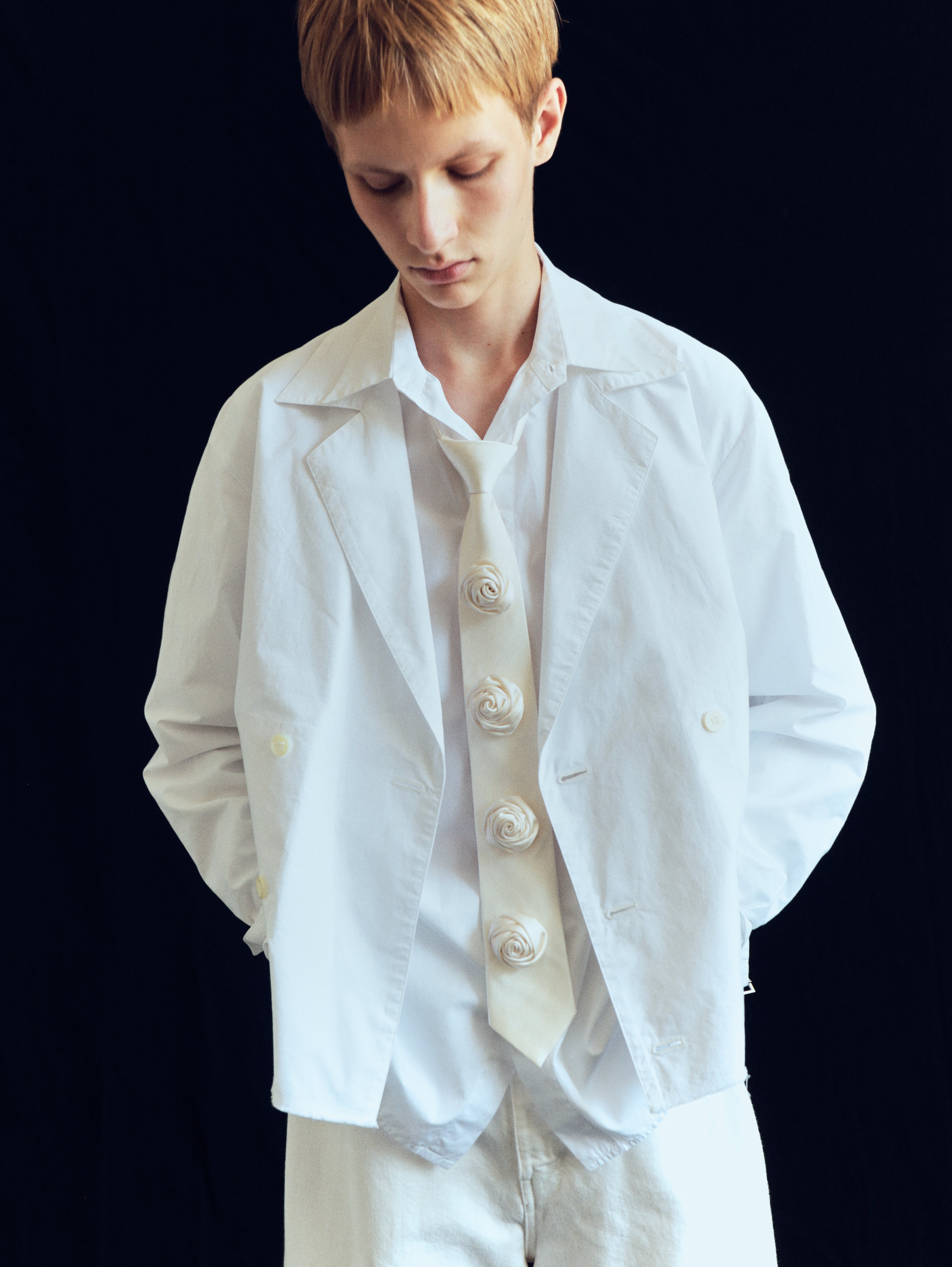 Rose rope tie (off white)