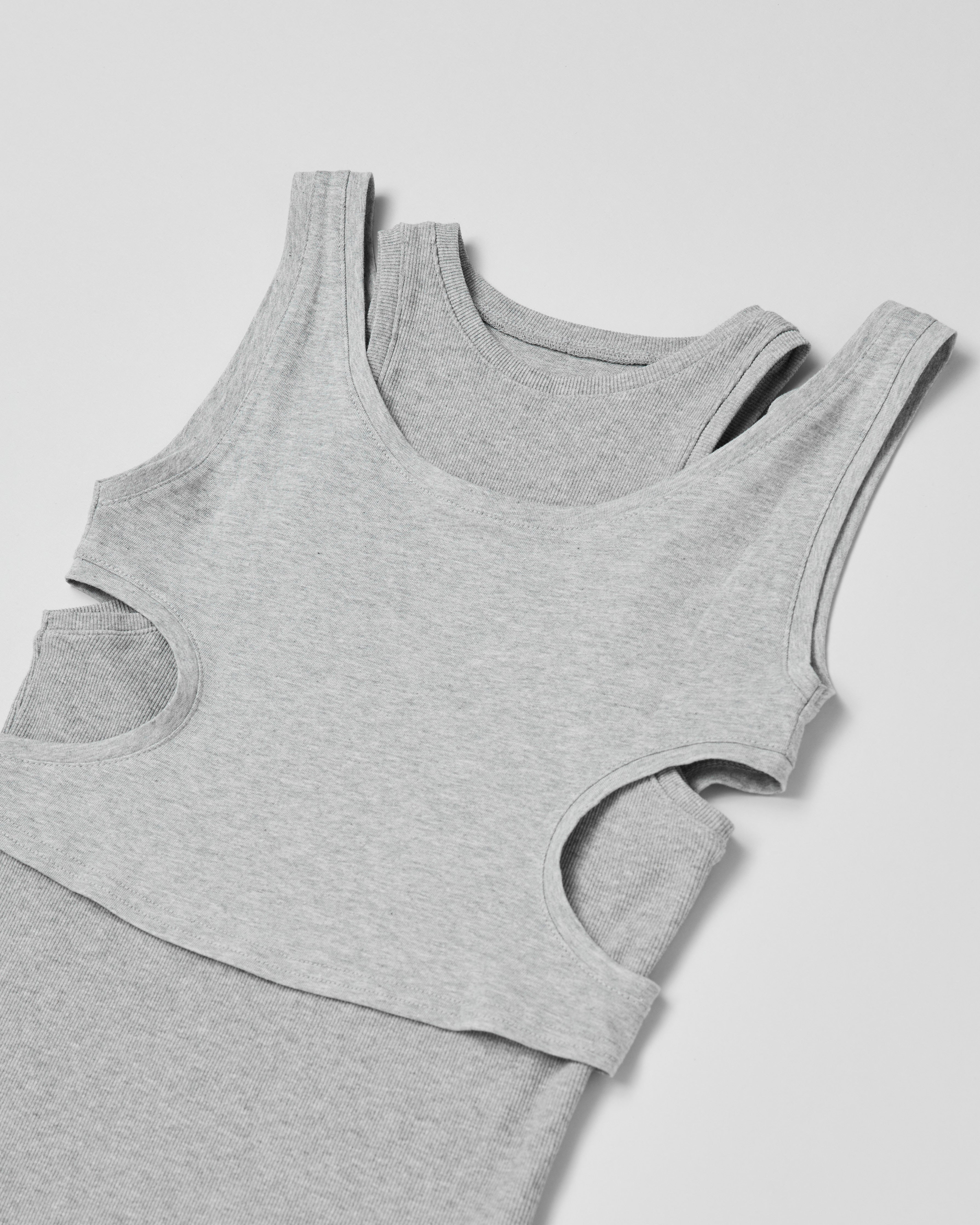 Cutting layered tank top (gray)