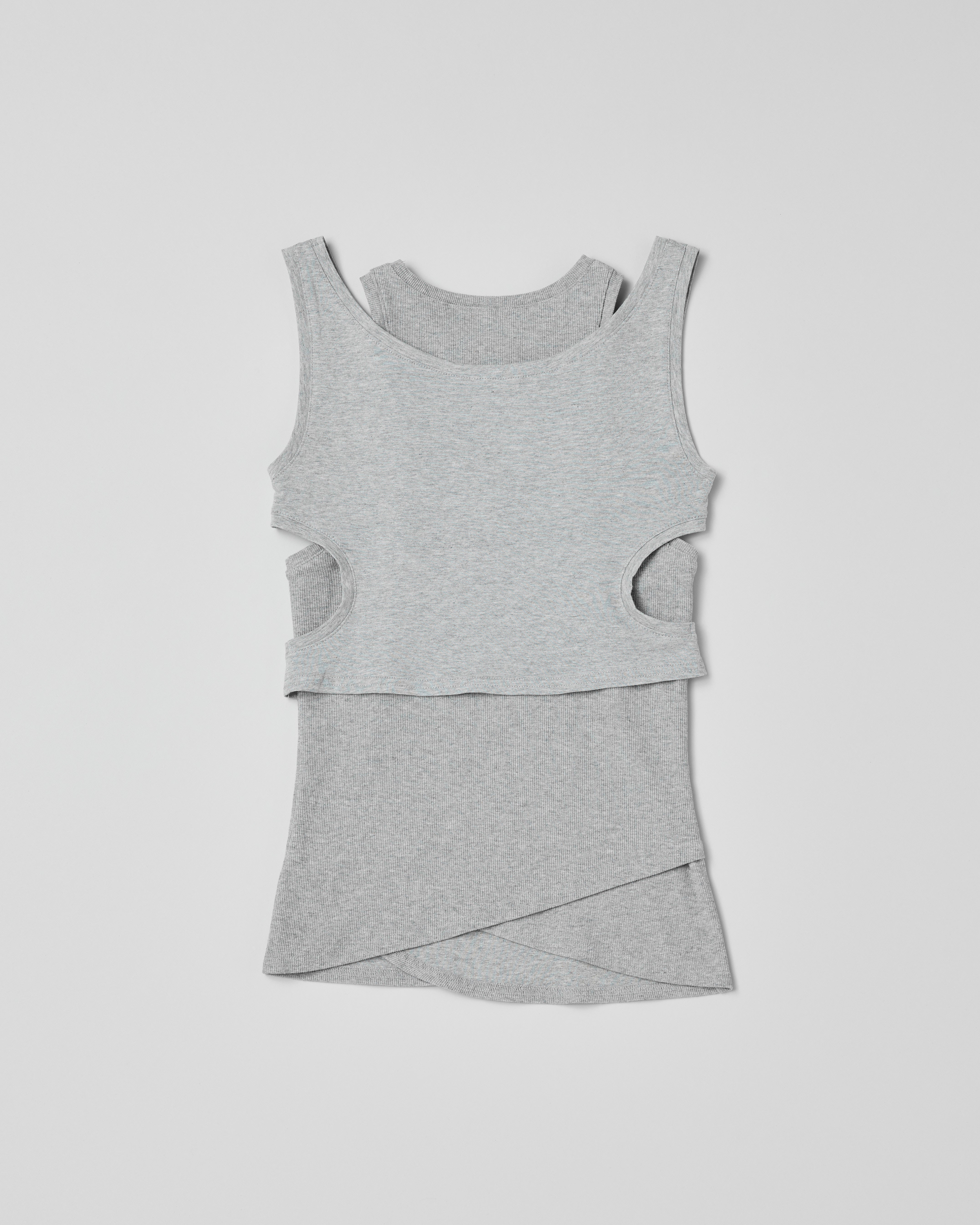 Cutting layered tank top (gray)