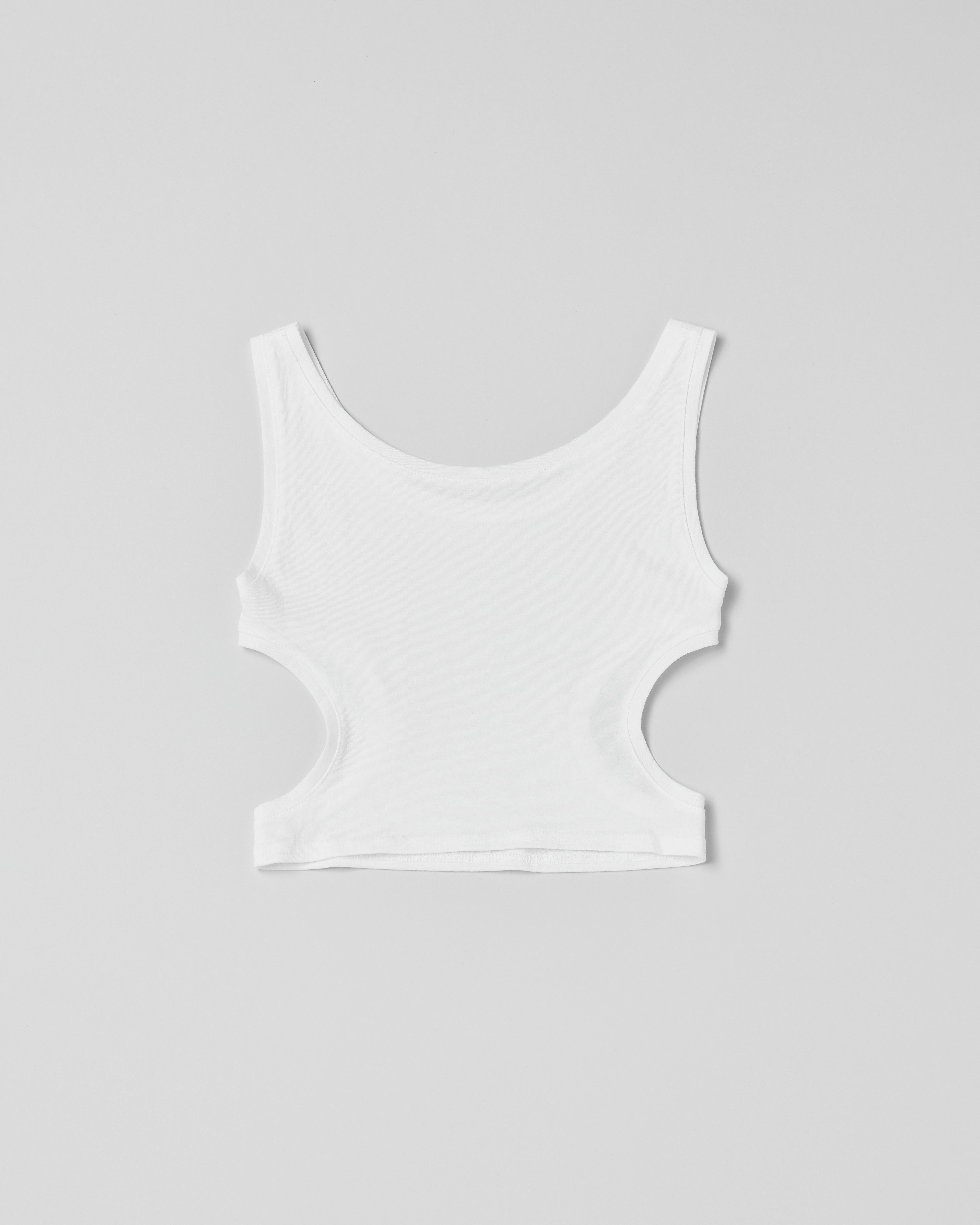Cutting layered tank top (white)