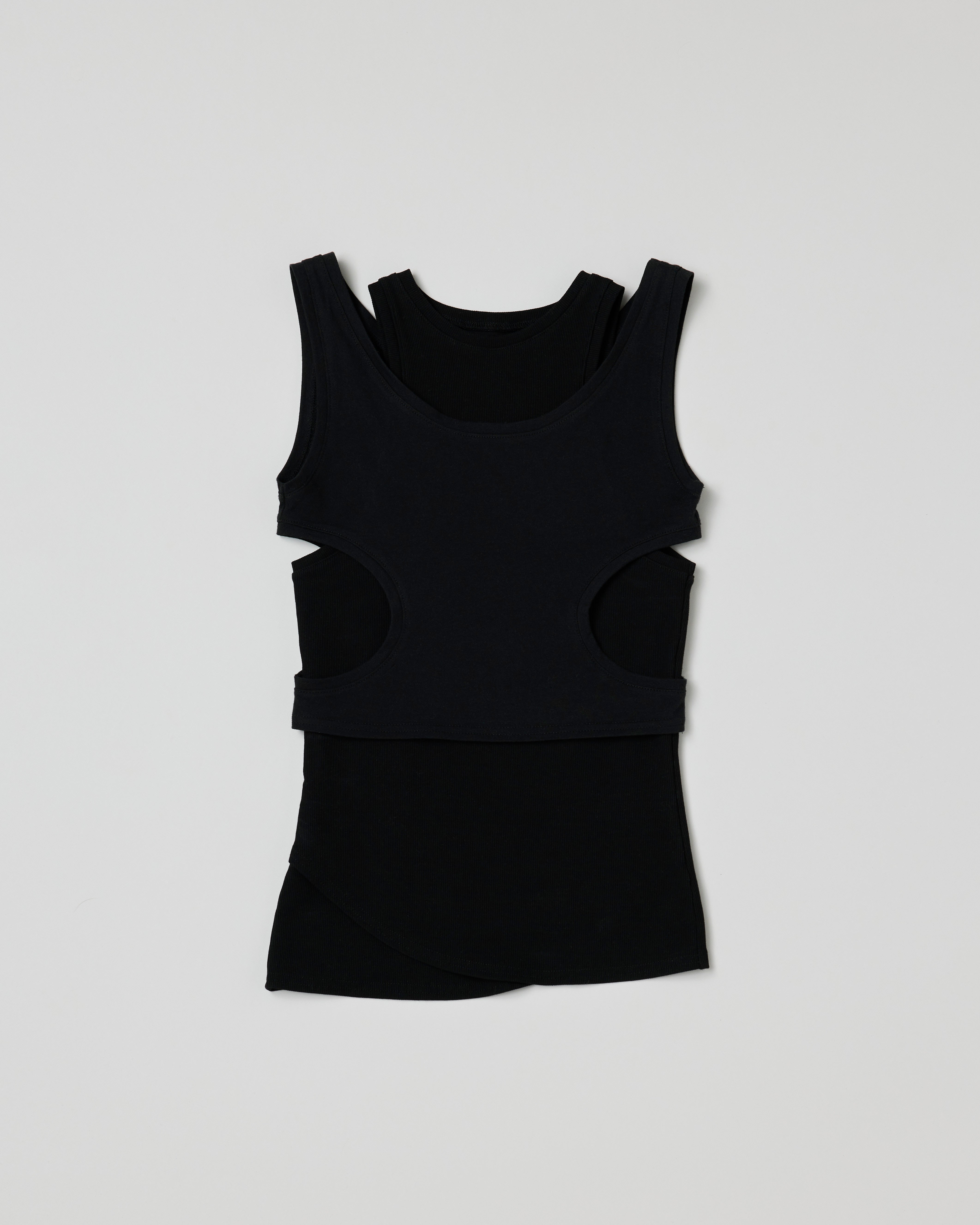 Cutting layered tank top (black)