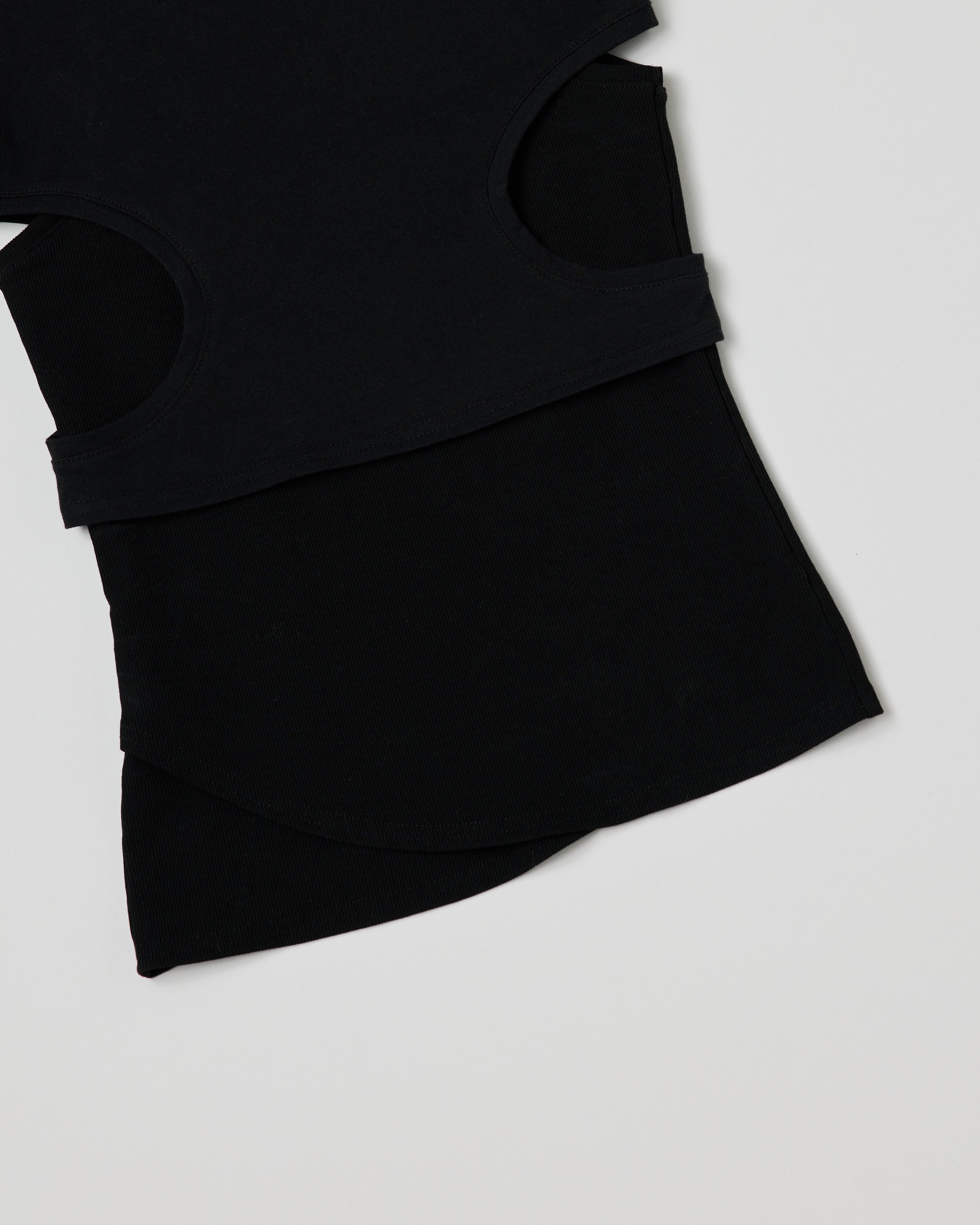 Cutting layered tank top (black)