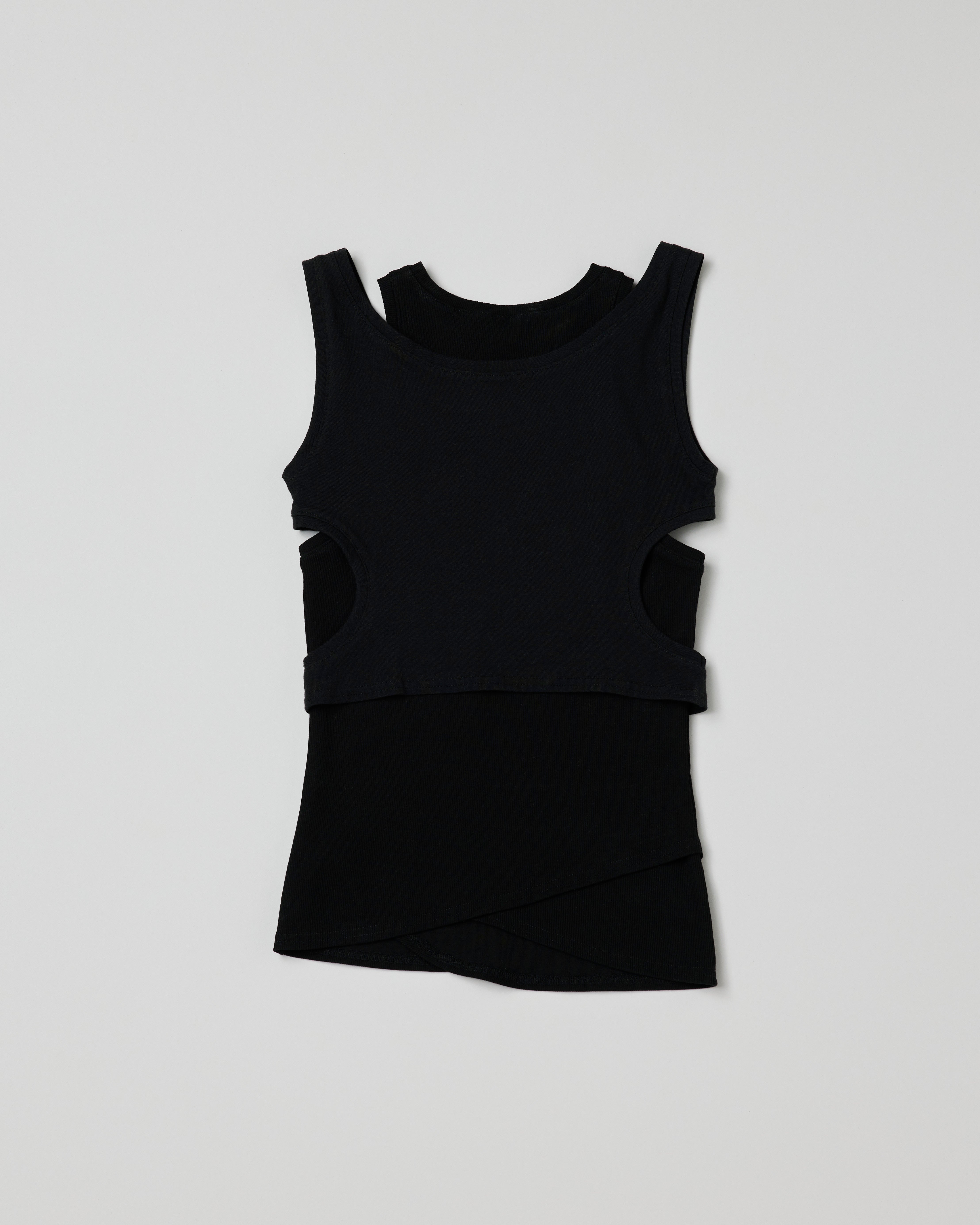 Cutting layered tank top (black)