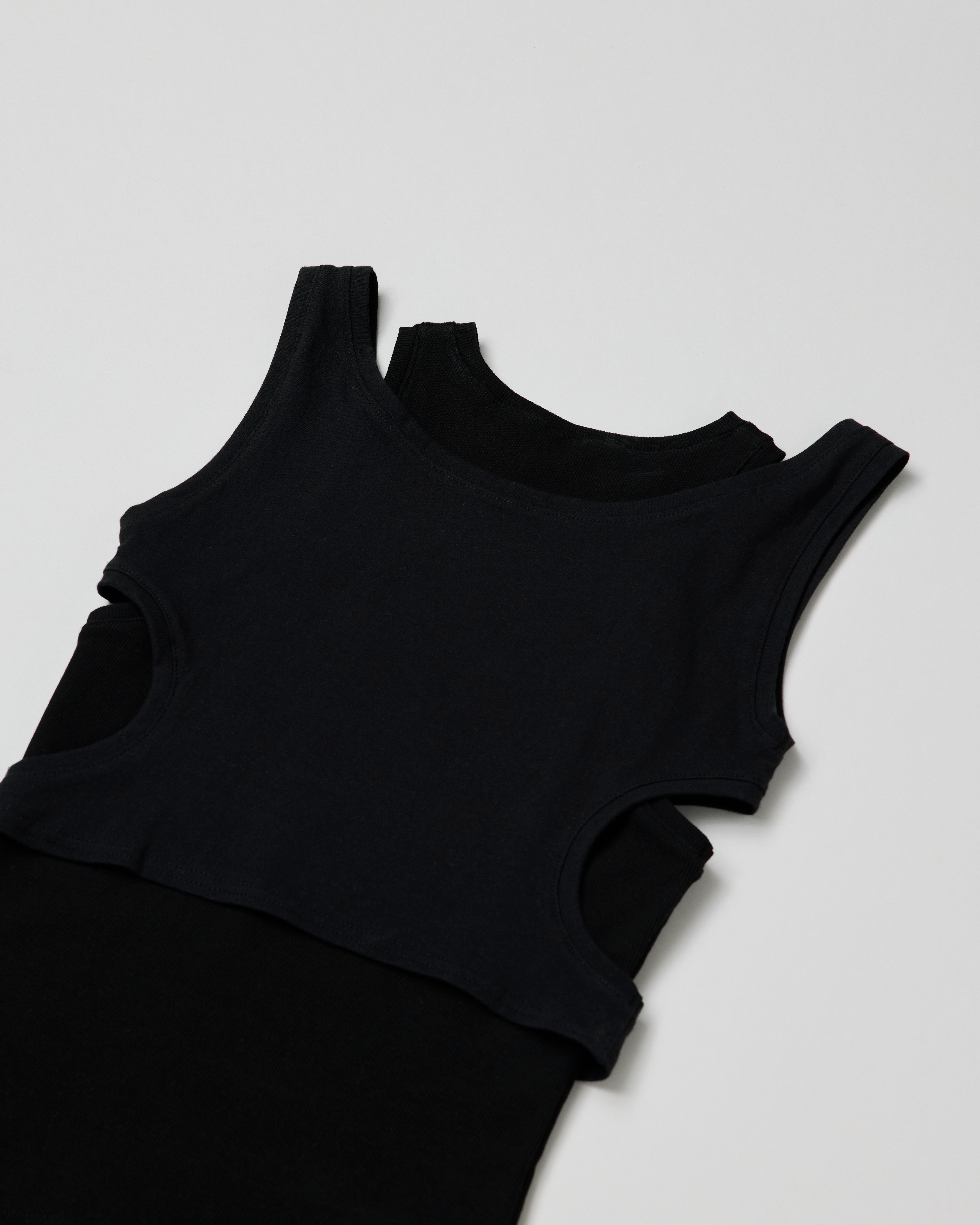 Cutting layered tank top (black)