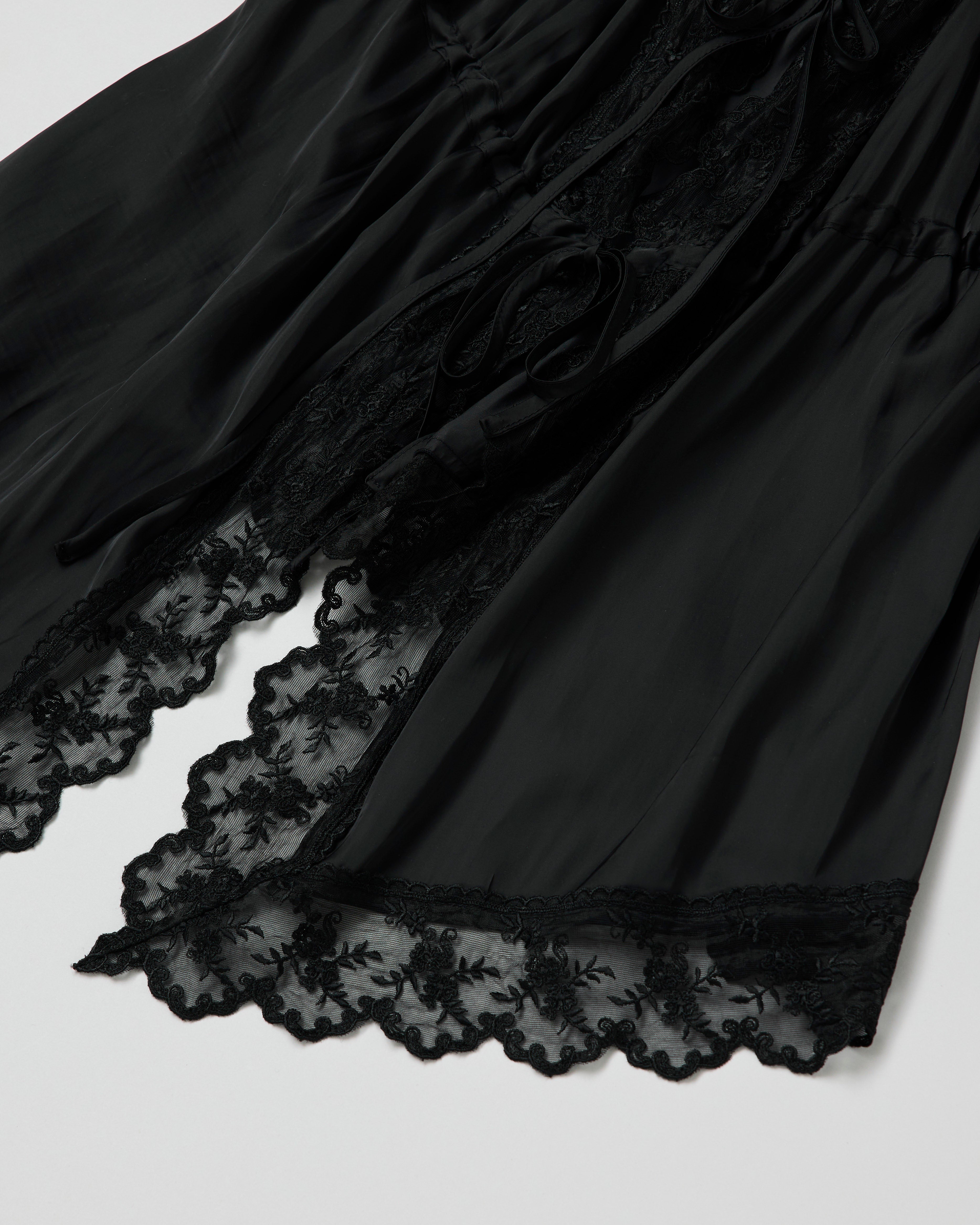 Satin camisole gown (black)